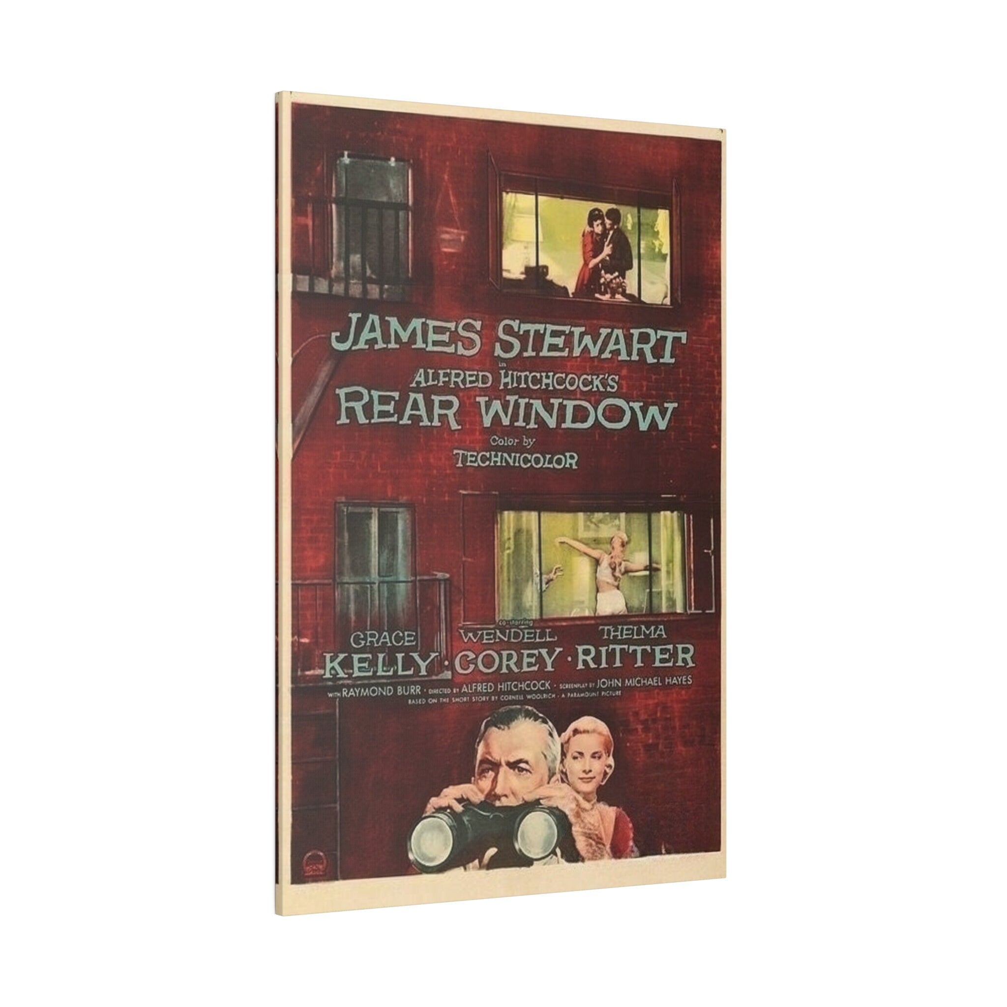 Alfred Hitchcock's Rear Window Vintage Movie Poster Custom Canvas Wall Print