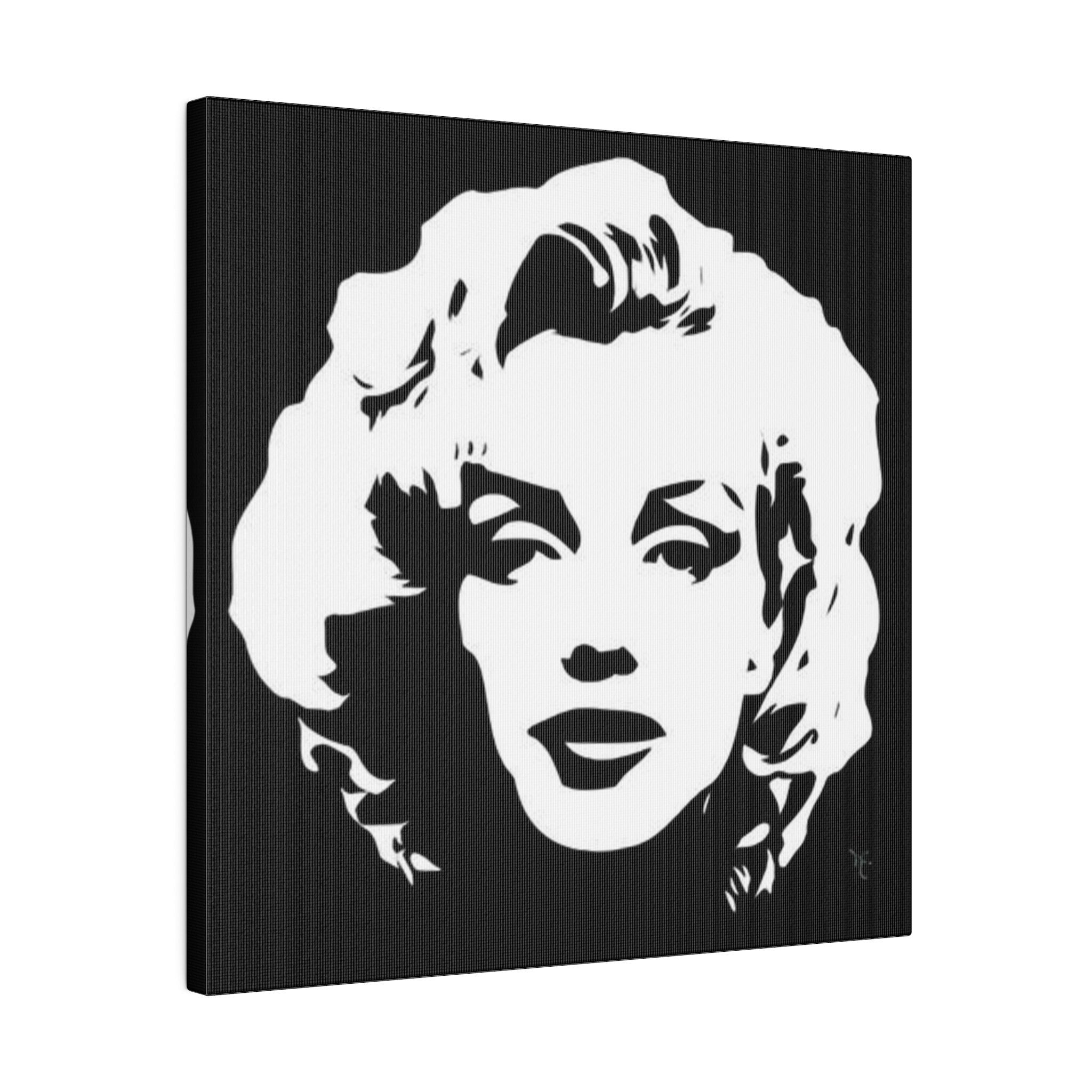 Marilyn Monroe B/W Silhouette Custom Canvas Wall Print