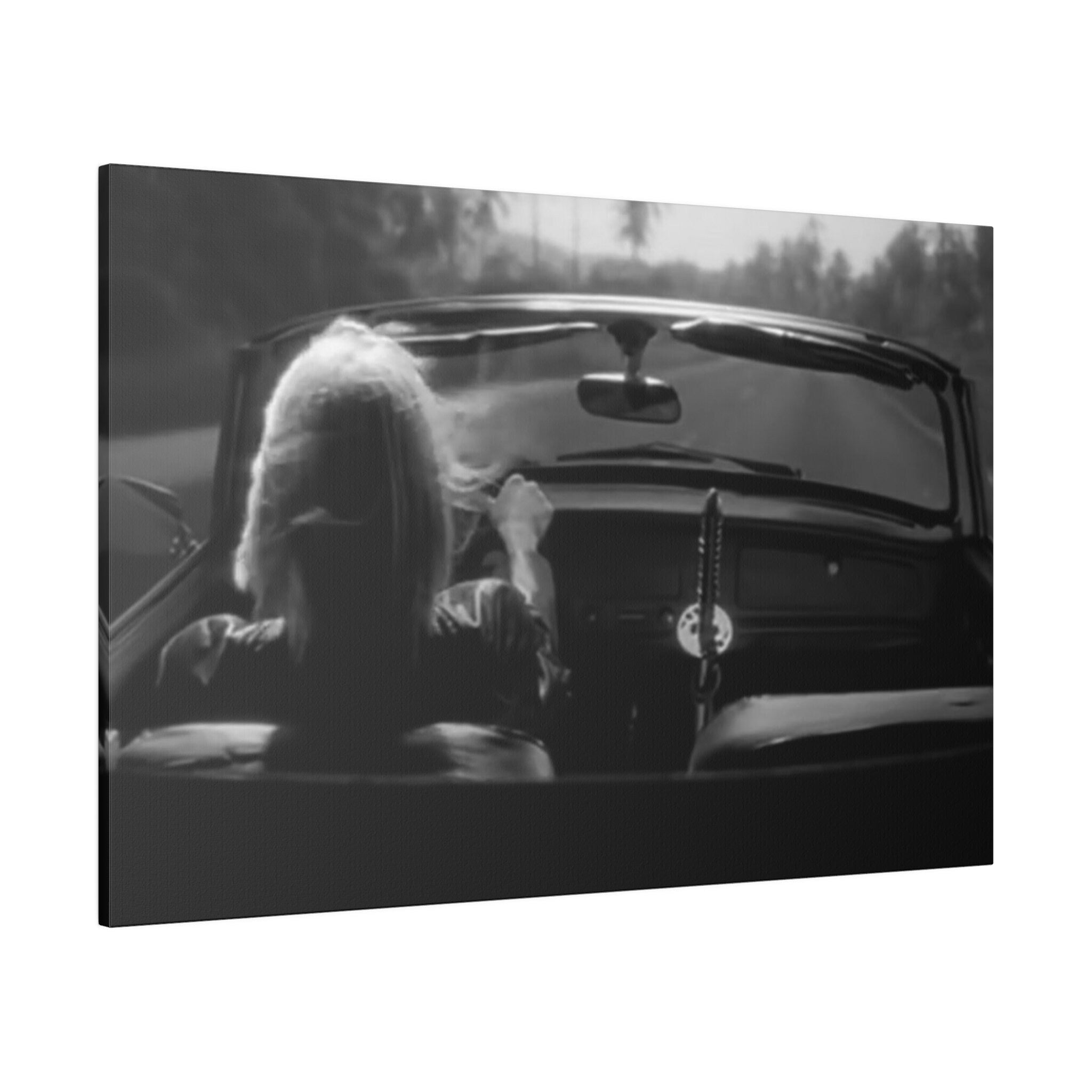 Kill Bill B/W Driving Custom Canvas Wall Print