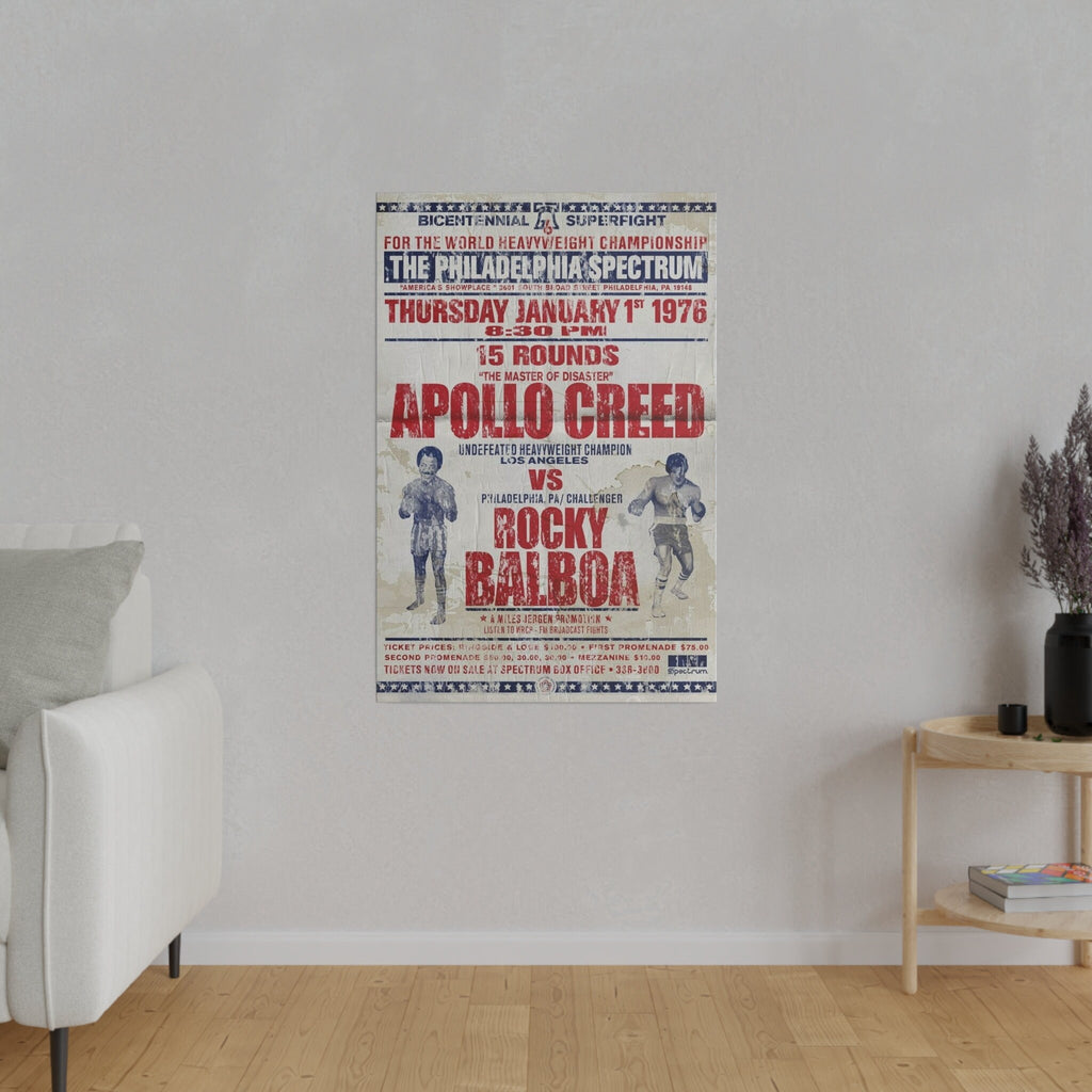 Rocky Vs. Apollo Fight Poster Custom Canvas Wall Print