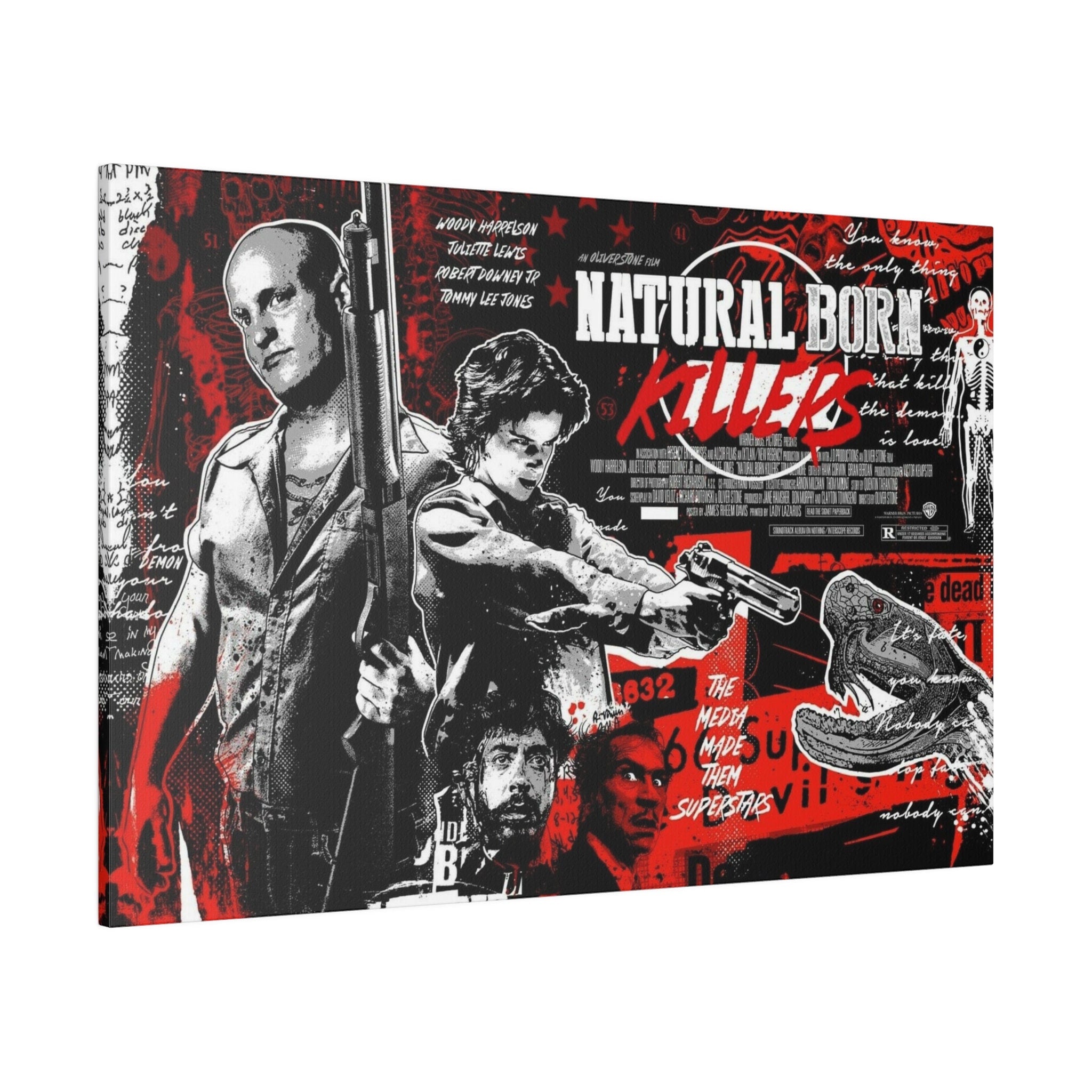 Natural Born Killers Abstract Animated Movie Poster Custom Canvas Wall Print