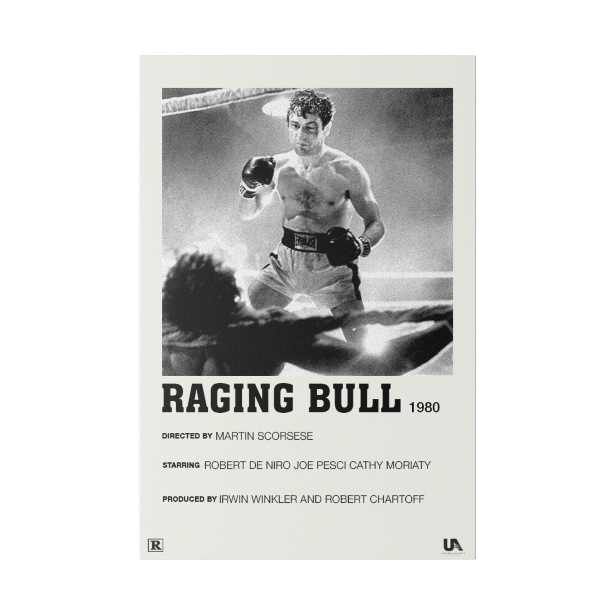 Raging Bull Minimalist Movie Poster Custom Canvas Wall Print