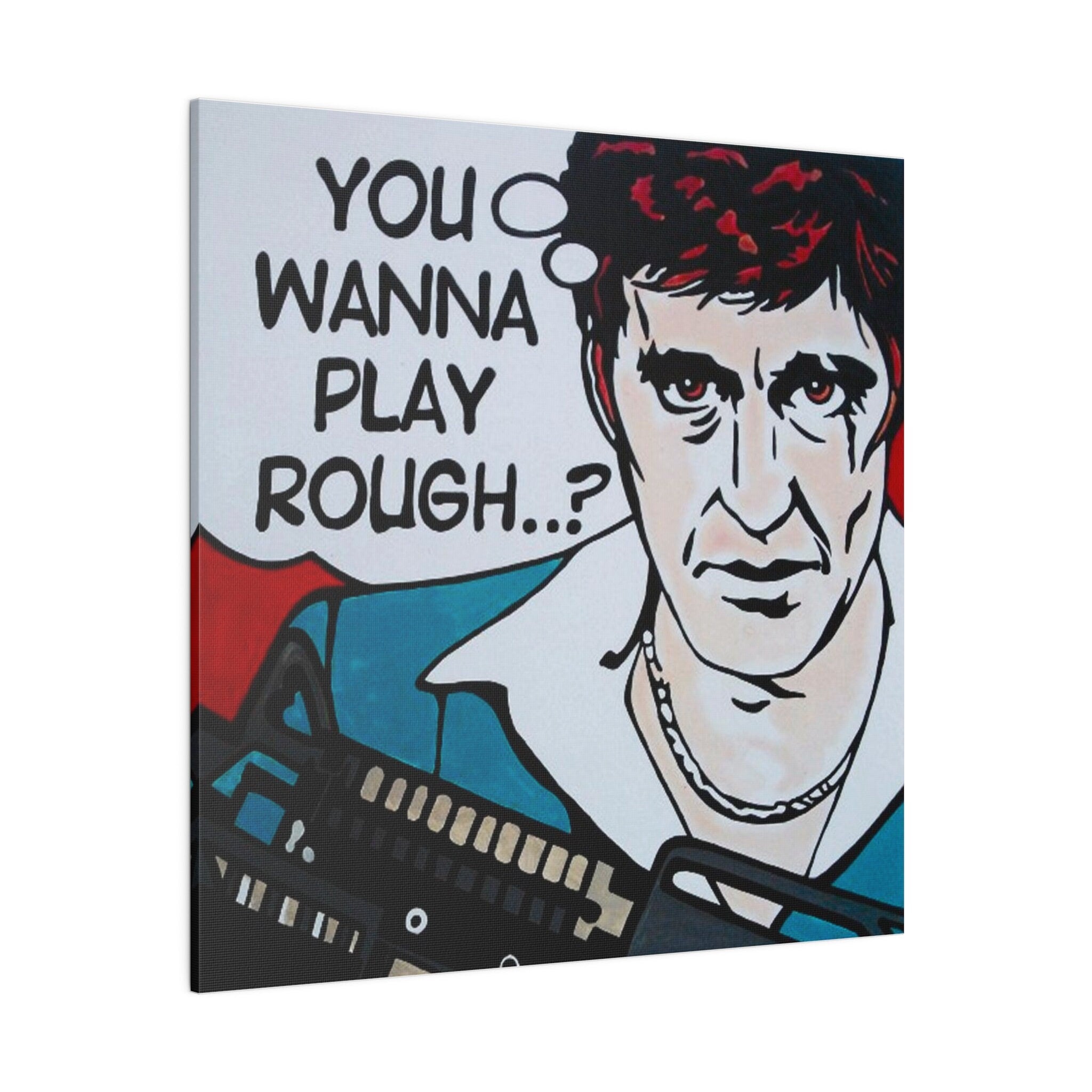 Scarface Comic Book Style Custom Canvas Wall Print