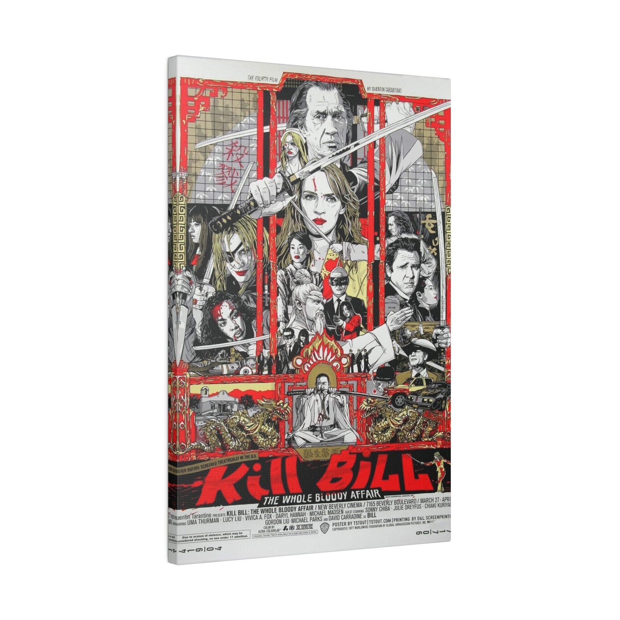 Kill Bill Animated Comic Movie Poster Custom Canvas Wall Print