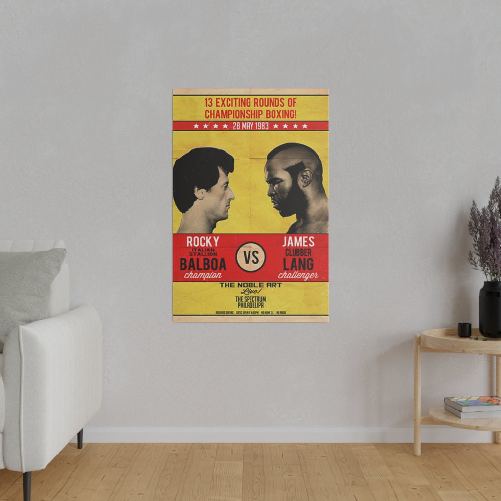 Rocky Vs. James Clubber Lang Fight Poster Custom Canvas Wall Print