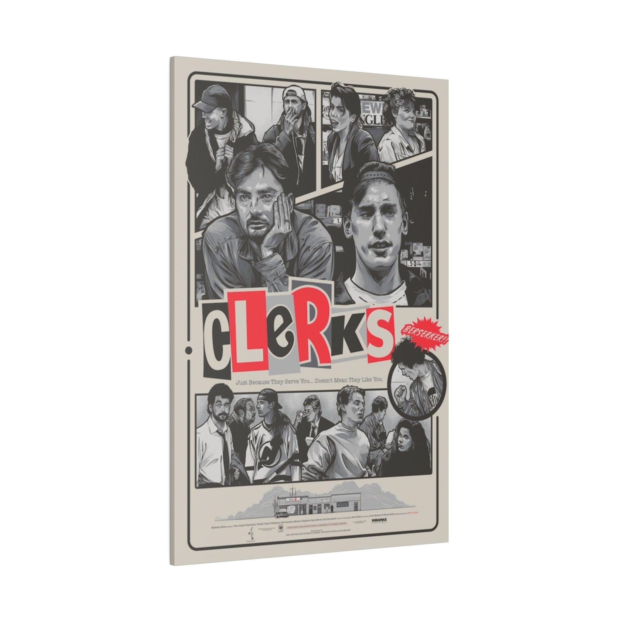 Clerks Animated Comic Movie Poster Custom Canvas Wall Print