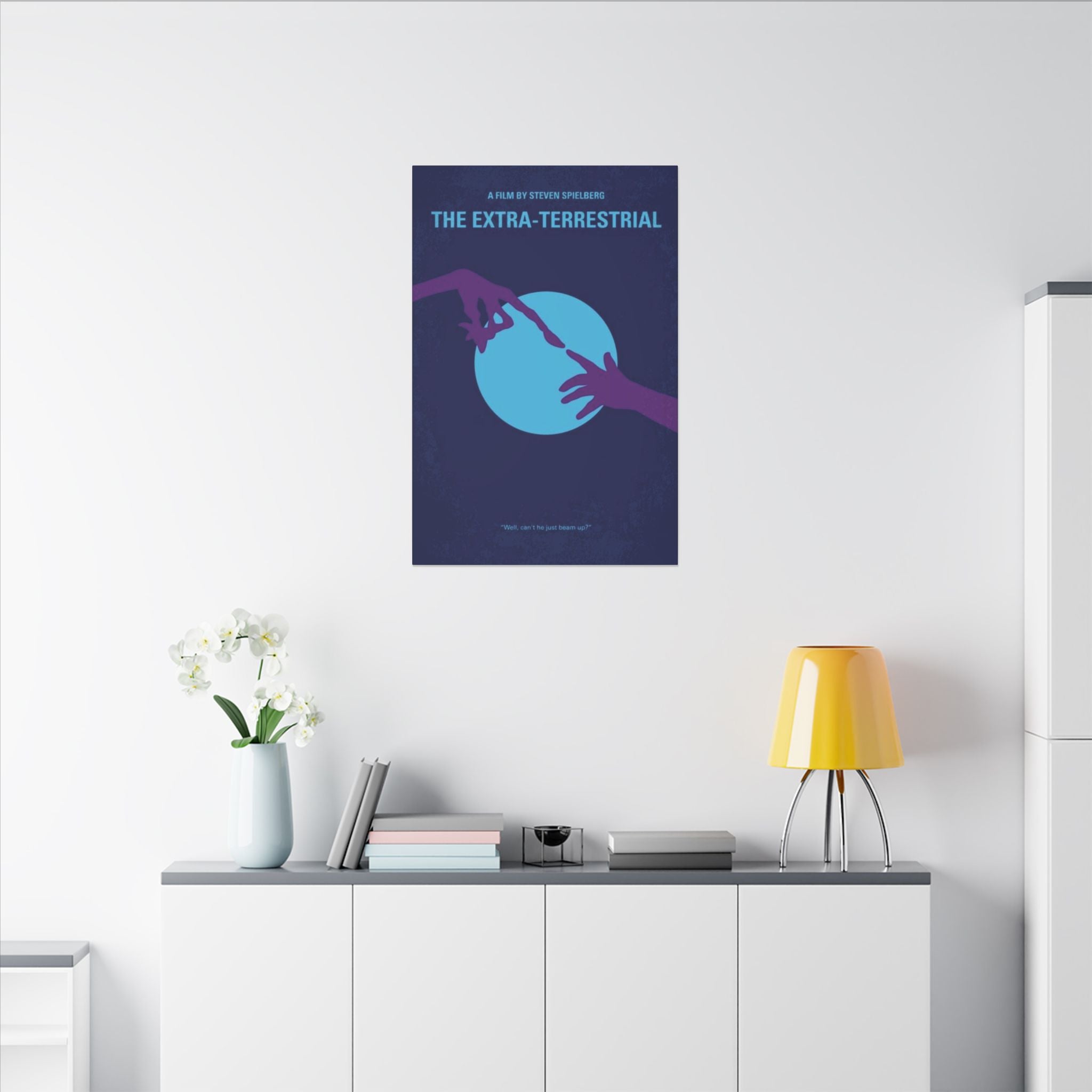 E.T. Minimalist Moon Touch Poster Custom Canvas Wall Print