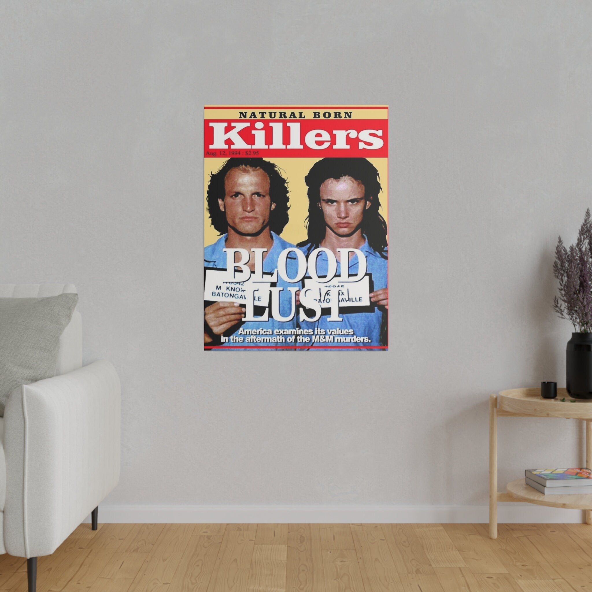 Natural Born Killers Magazine Cover Custom Canvas Wall Print