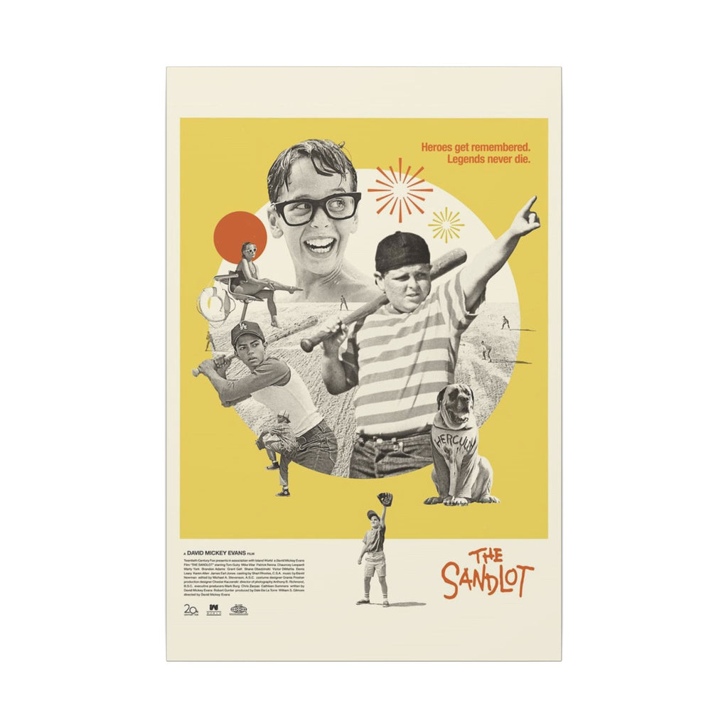 The Sandlot Retro Character Montage Custom Canvas Wall Print