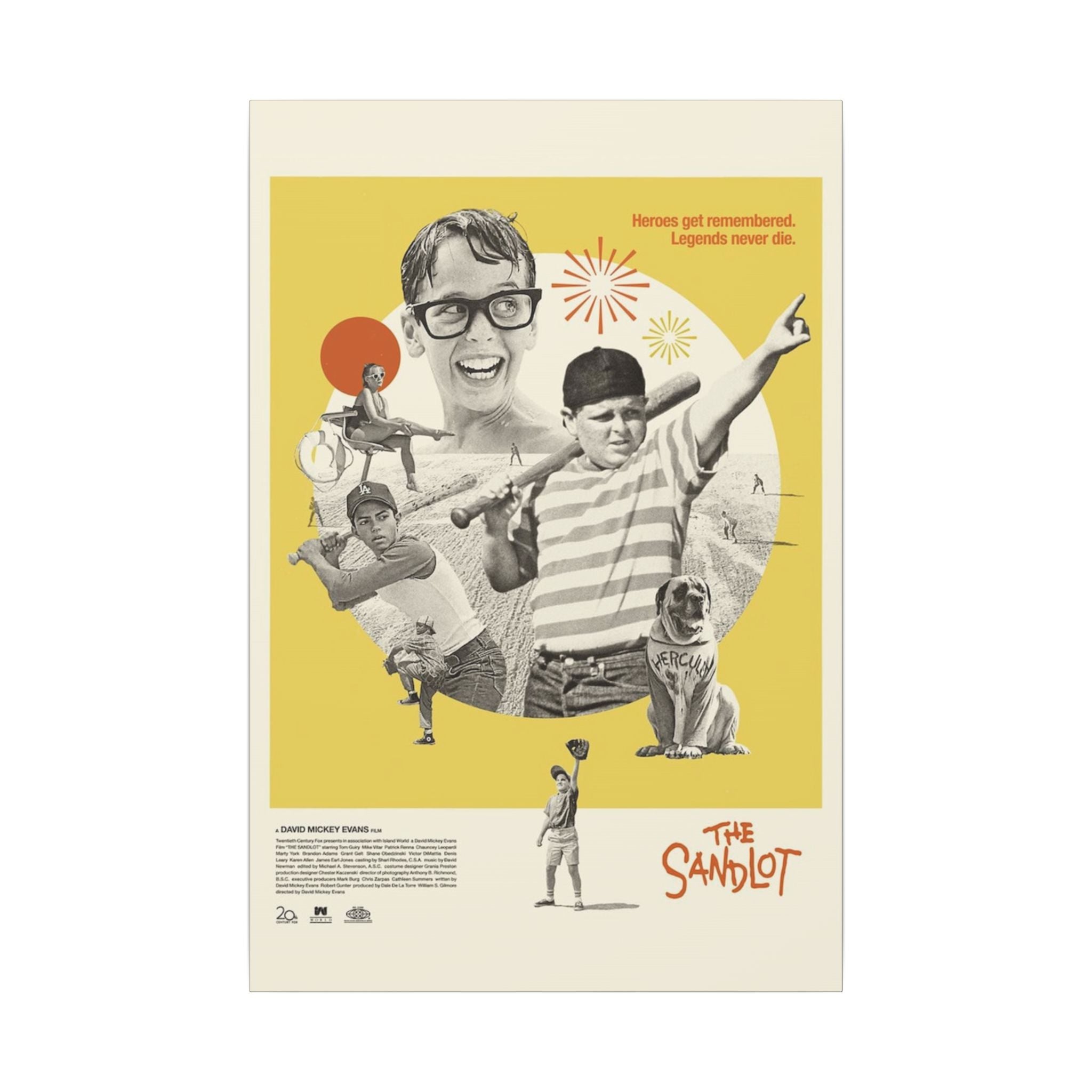 The Sandlot Retro Character Montage Custom Canvas Wall Print