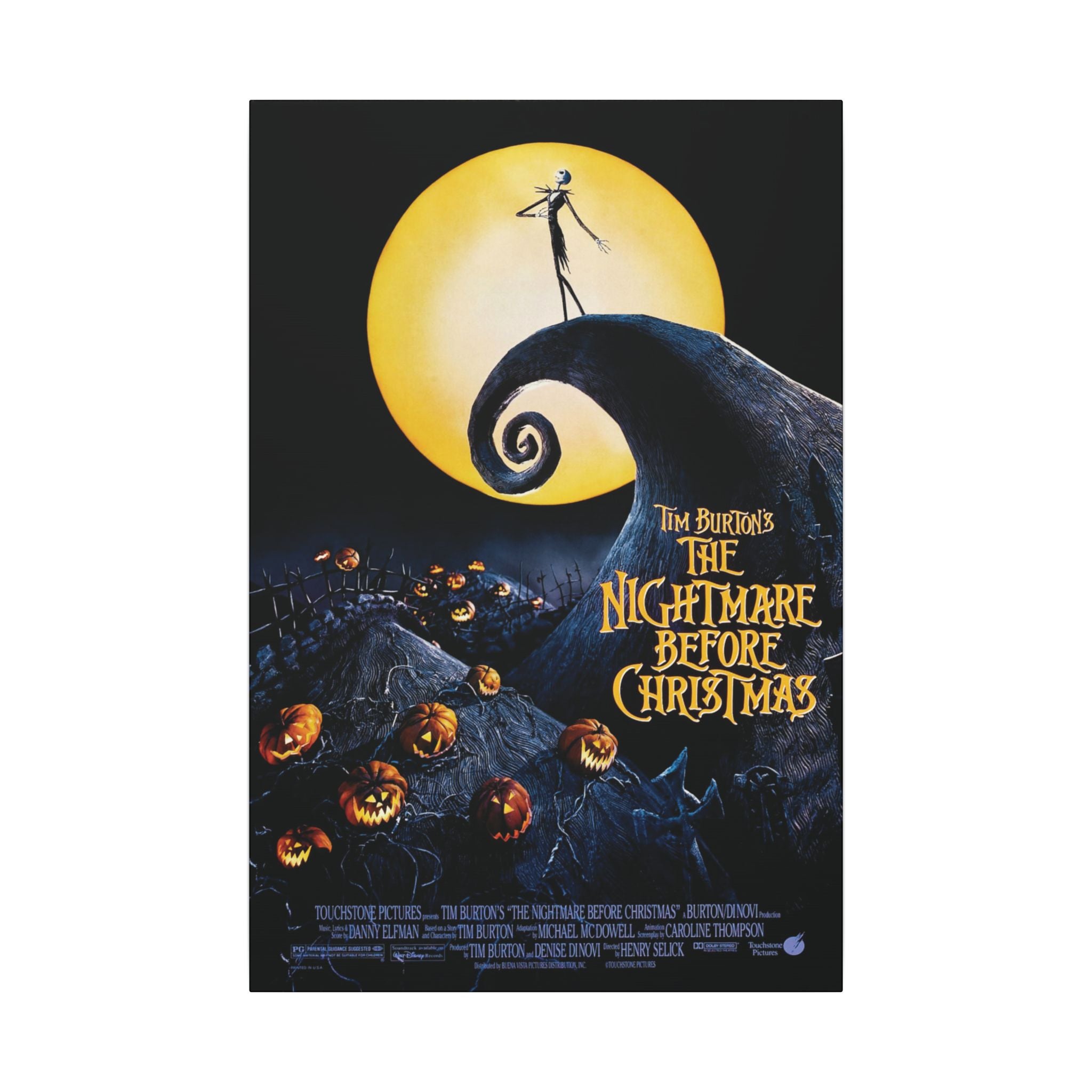 The Nightmare Before Christmas Original Movie Poster Custom Canvas Wall Print