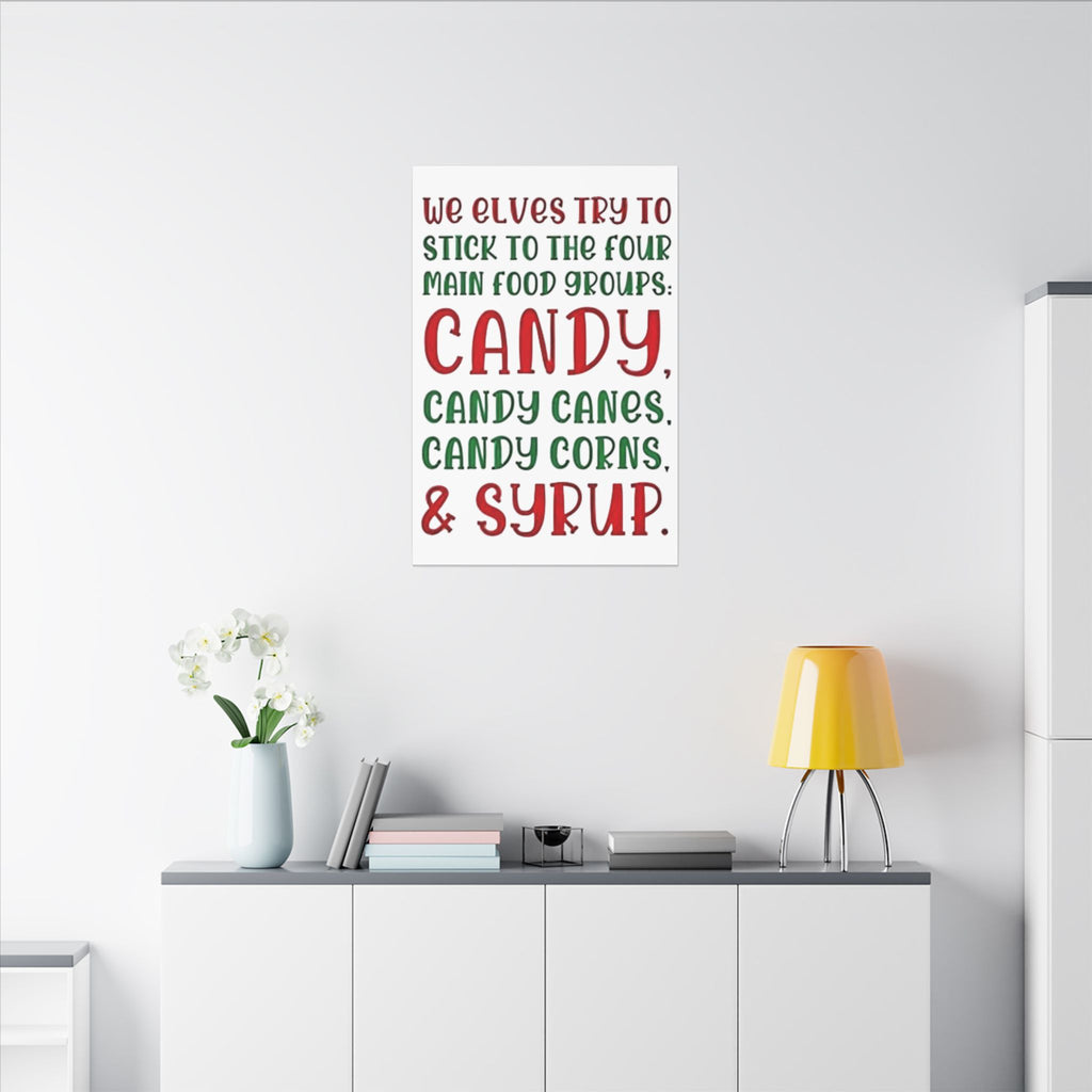 Elf Four Main Food Groups Custom Canvas Wall Print