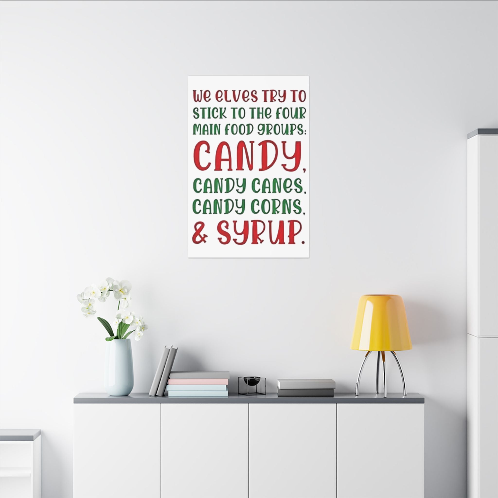Elf Four Main Food Groups Custom Canvas Wall Print