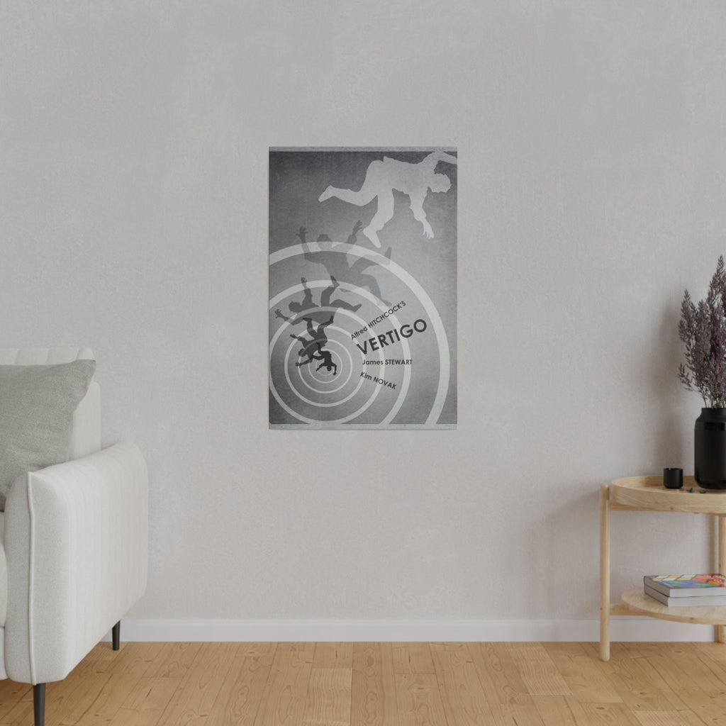 Alfred Hitchcock's Vertigo B/W Movie Poster Custom Canvas Wall Print