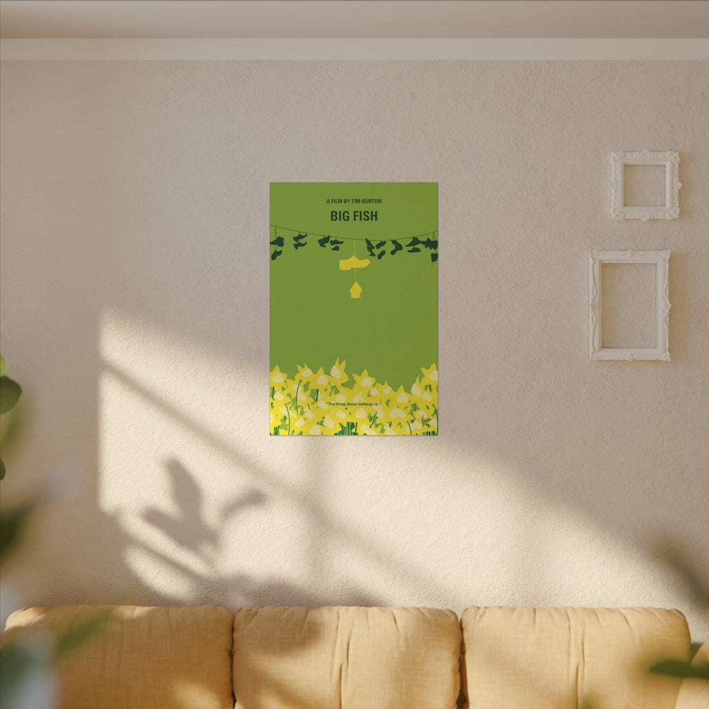 Big Fish Yellow Flowers Minimal Art Custom Canvas Wall Print