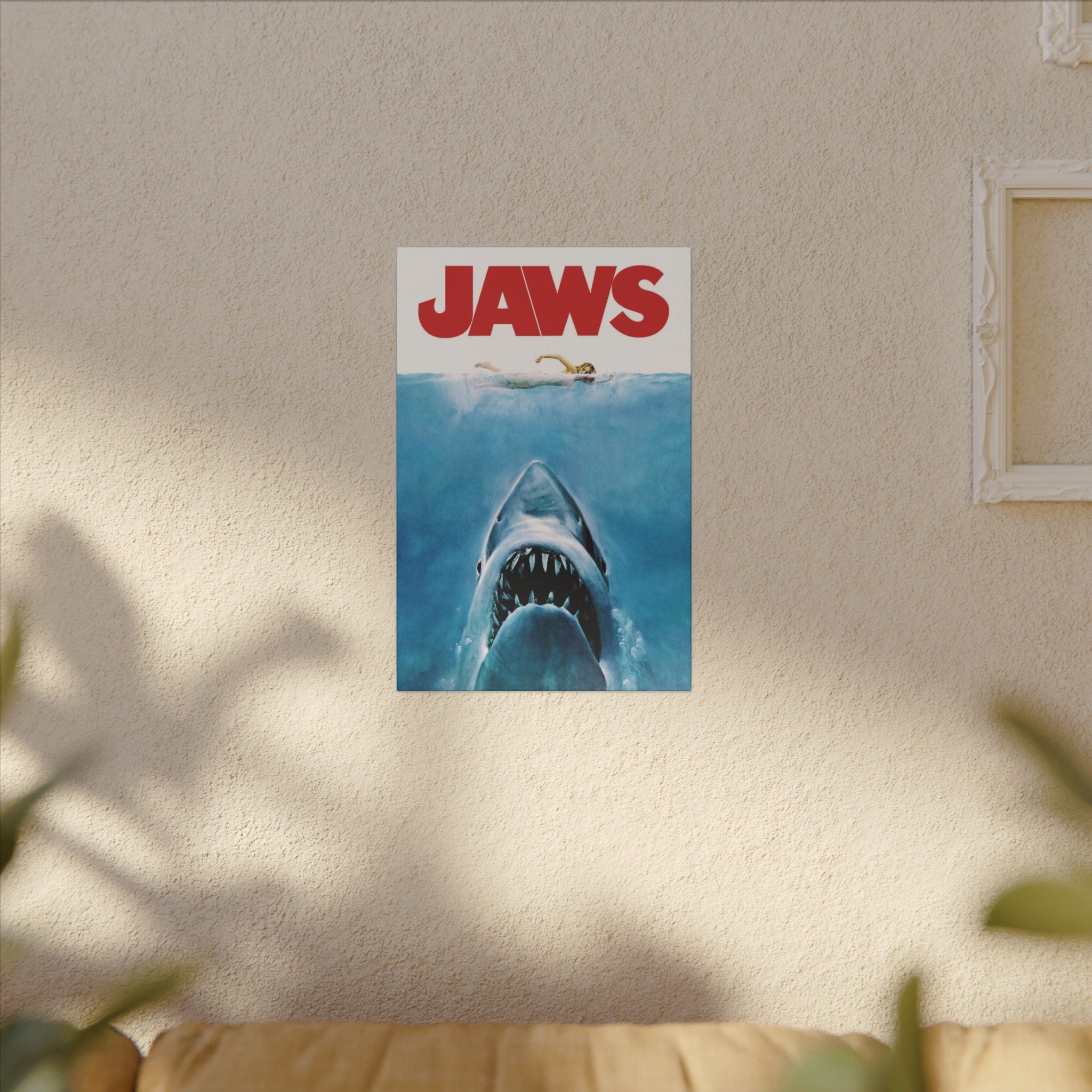 Jaws 1975 Classic Movie Poster Art Custom Canvas Wall Print