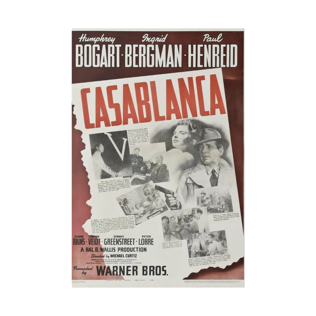 Casablanca Vintage Movie Poster Custom Canvas Wall Print