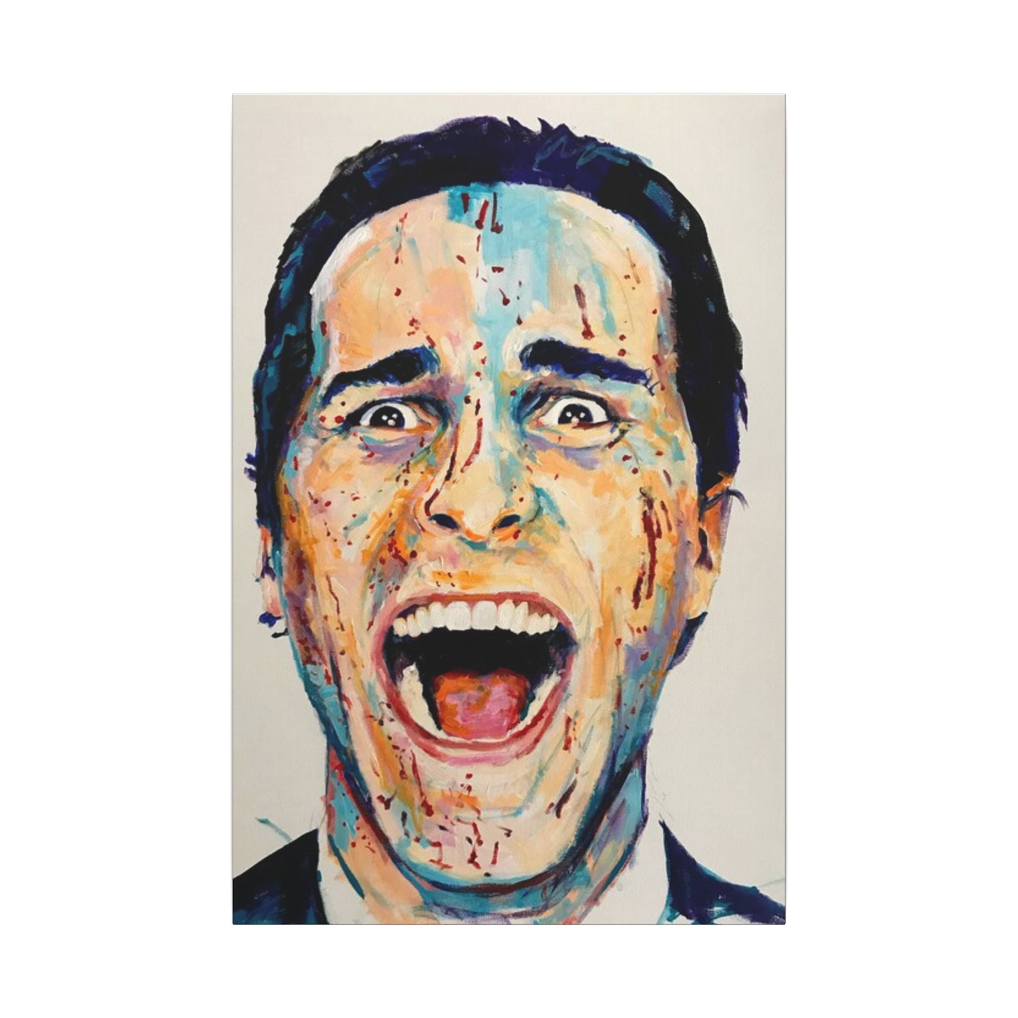 American Psycho Patrick Bateman Scream Custom Canvas Wall Print