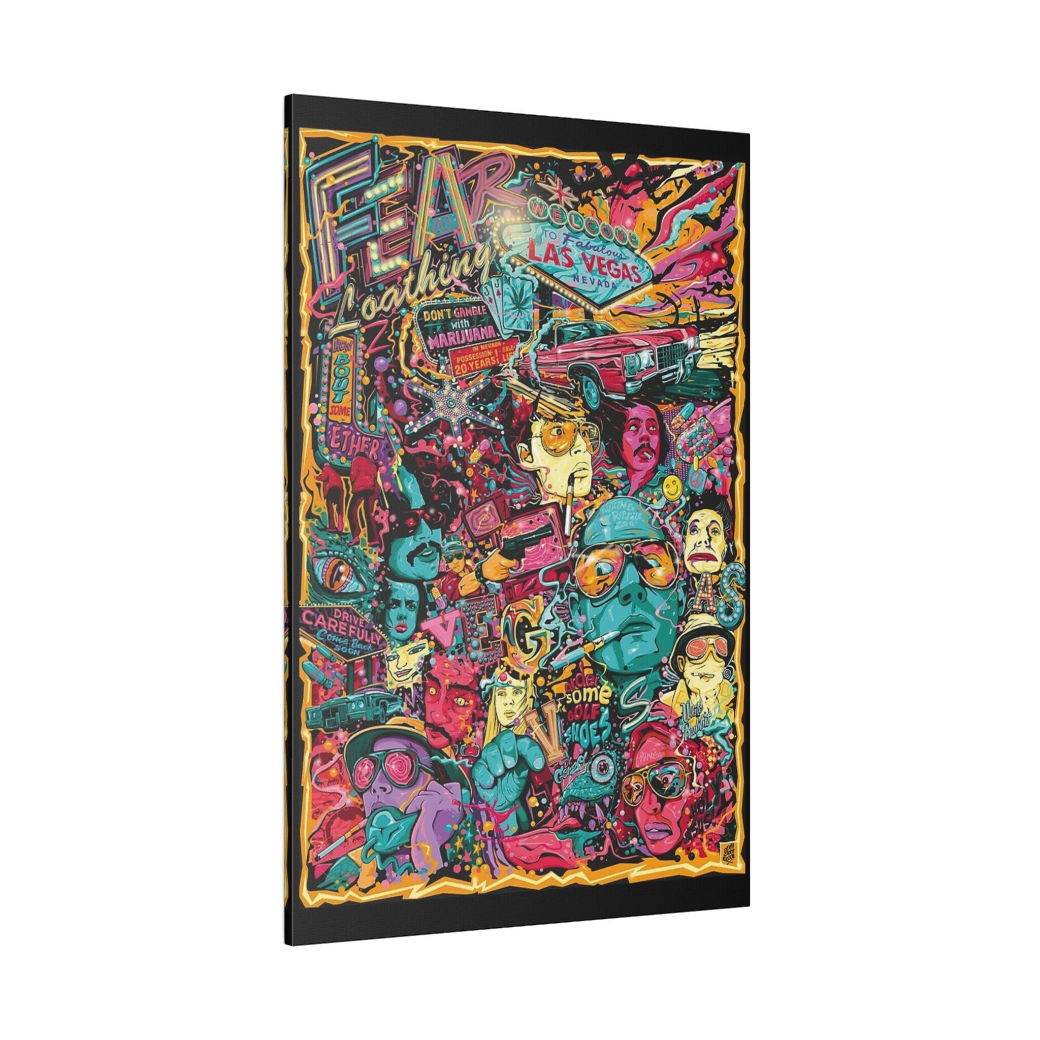 Fear and Loathing In Las Vegas Abstract Animated Poster Custom Canvas Wall Print