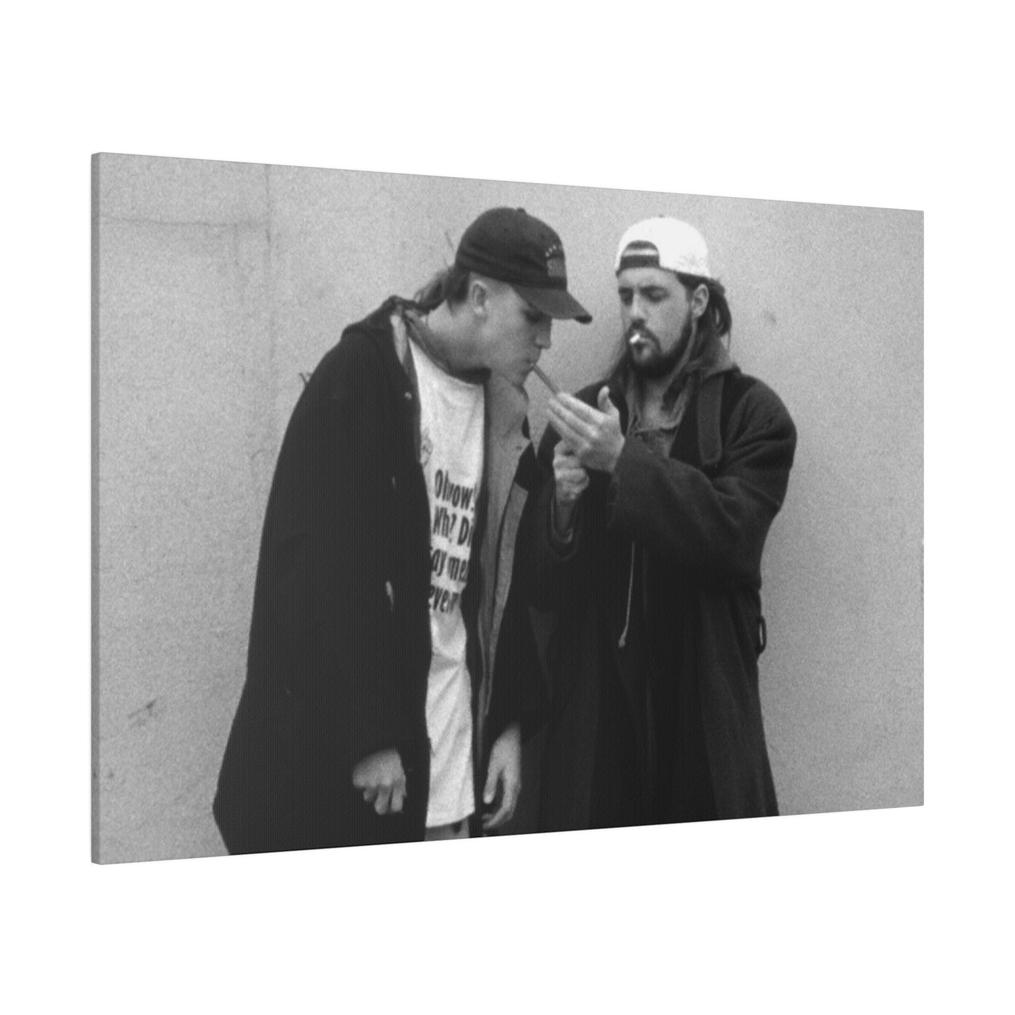 Clerks Jay & Silent Bob B/W Custom Canvas Wall Print