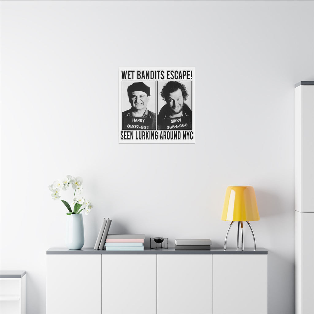 Home Alone Wet Bandits Black & White Custom Canvas Wall Print