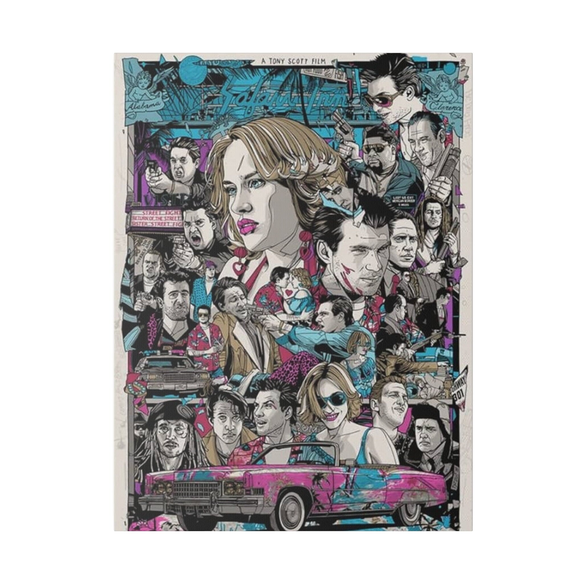 True Romance Comic Art Custom Canvas Wall Print