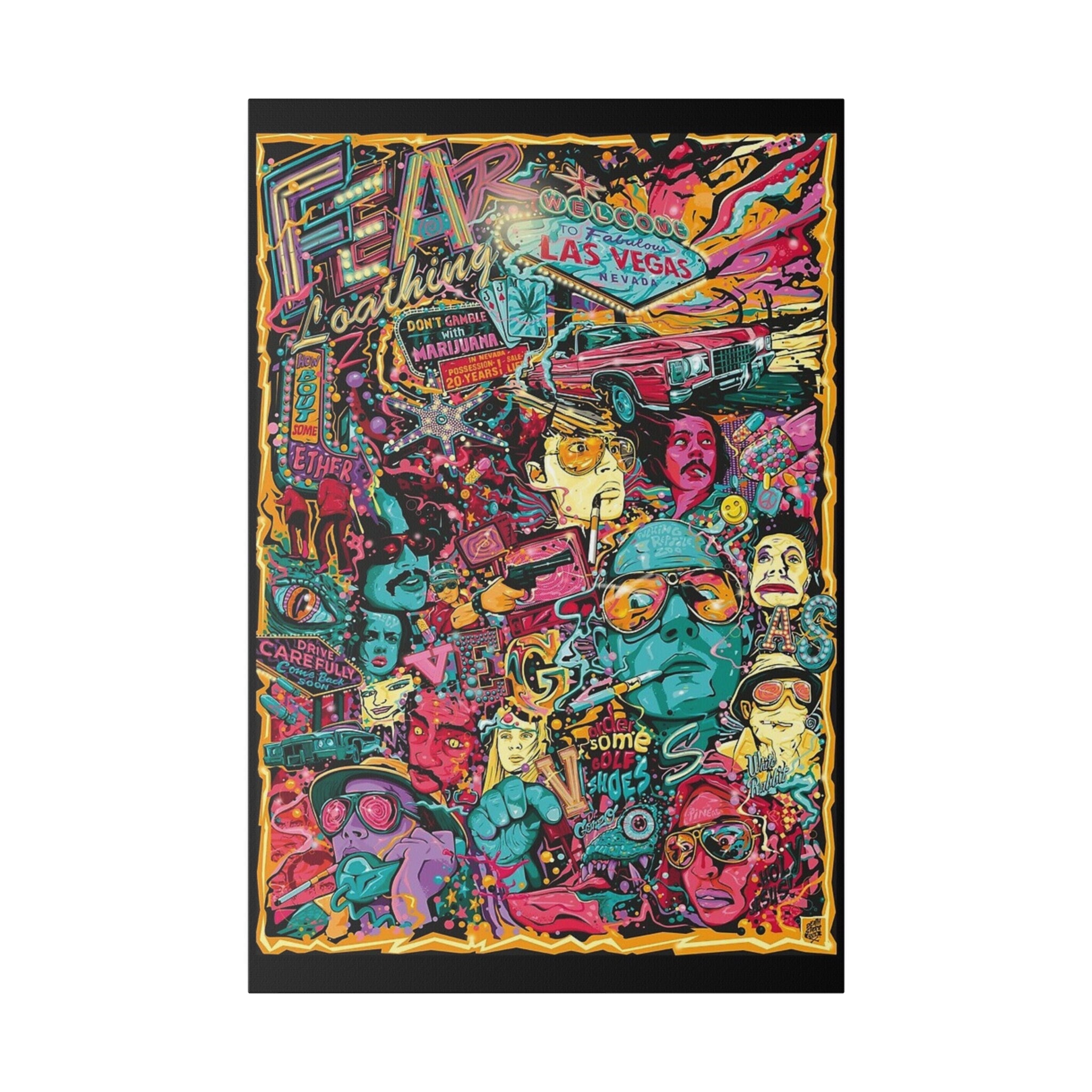 Fear and Loathing In Las Vegas Abstract Animated Poster Custom Canvas Wall Print