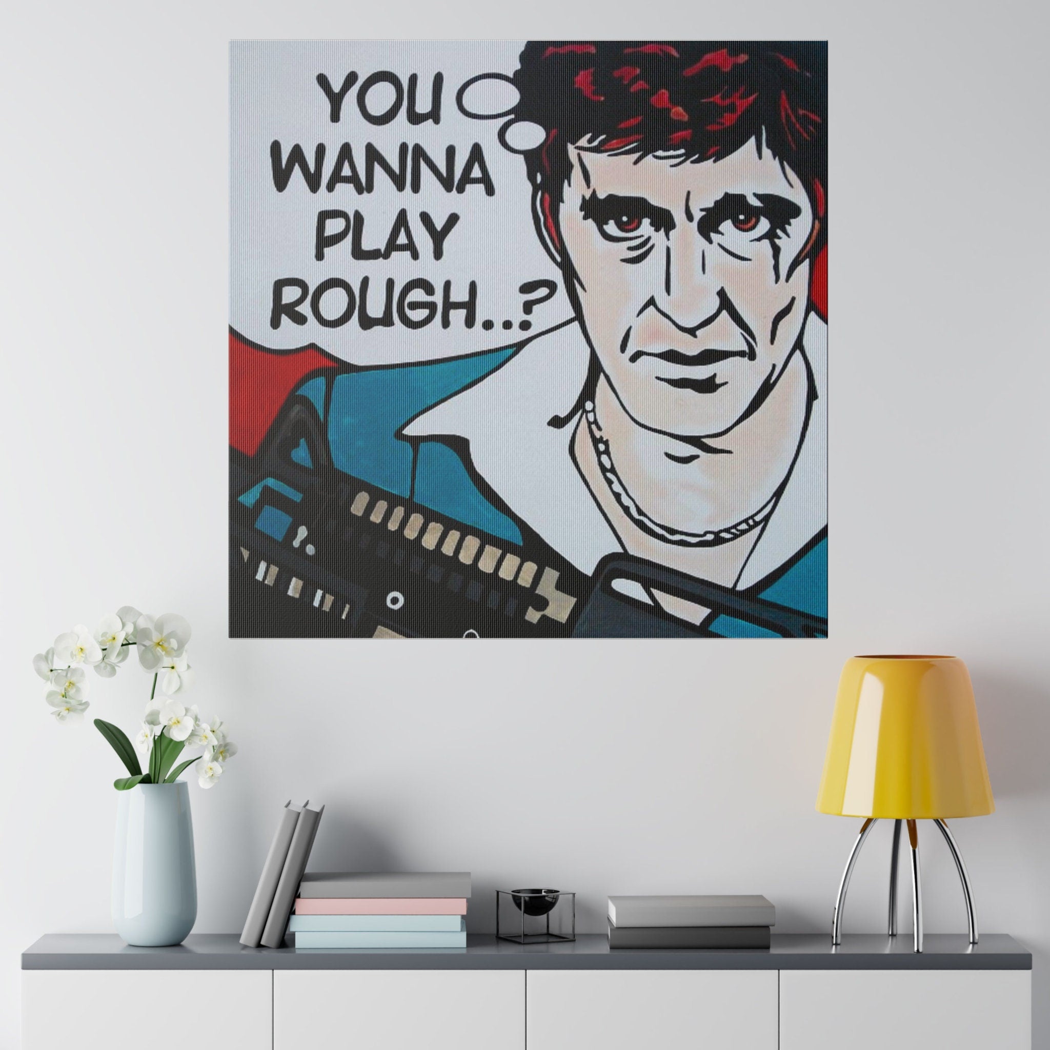Scarface Comic Book Style Custom Canvas Wall Print