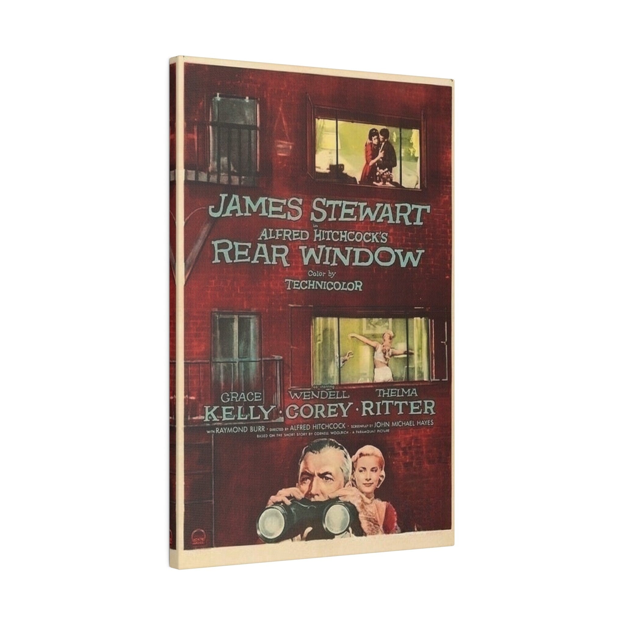 Alfred Hitchcock's Rear Window Vintage Movie Poster Custom Canvas Wall Print