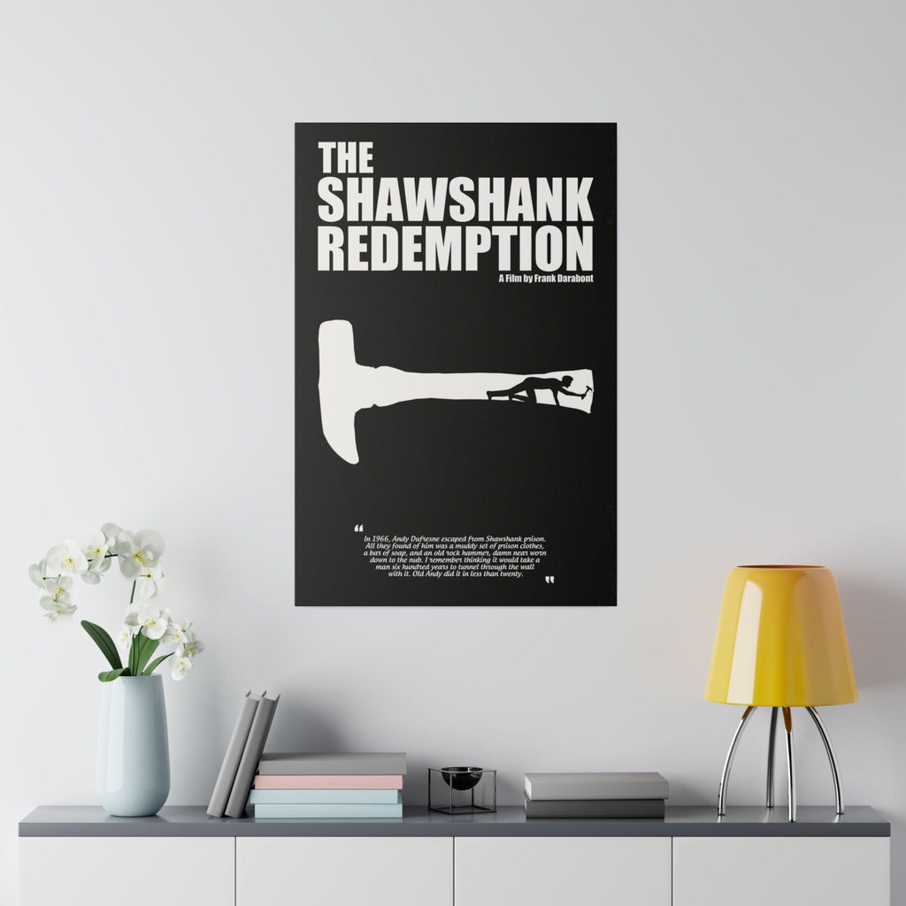 The Shawshank Redemption B/W Movie Poster Custom Canvas Wall Print