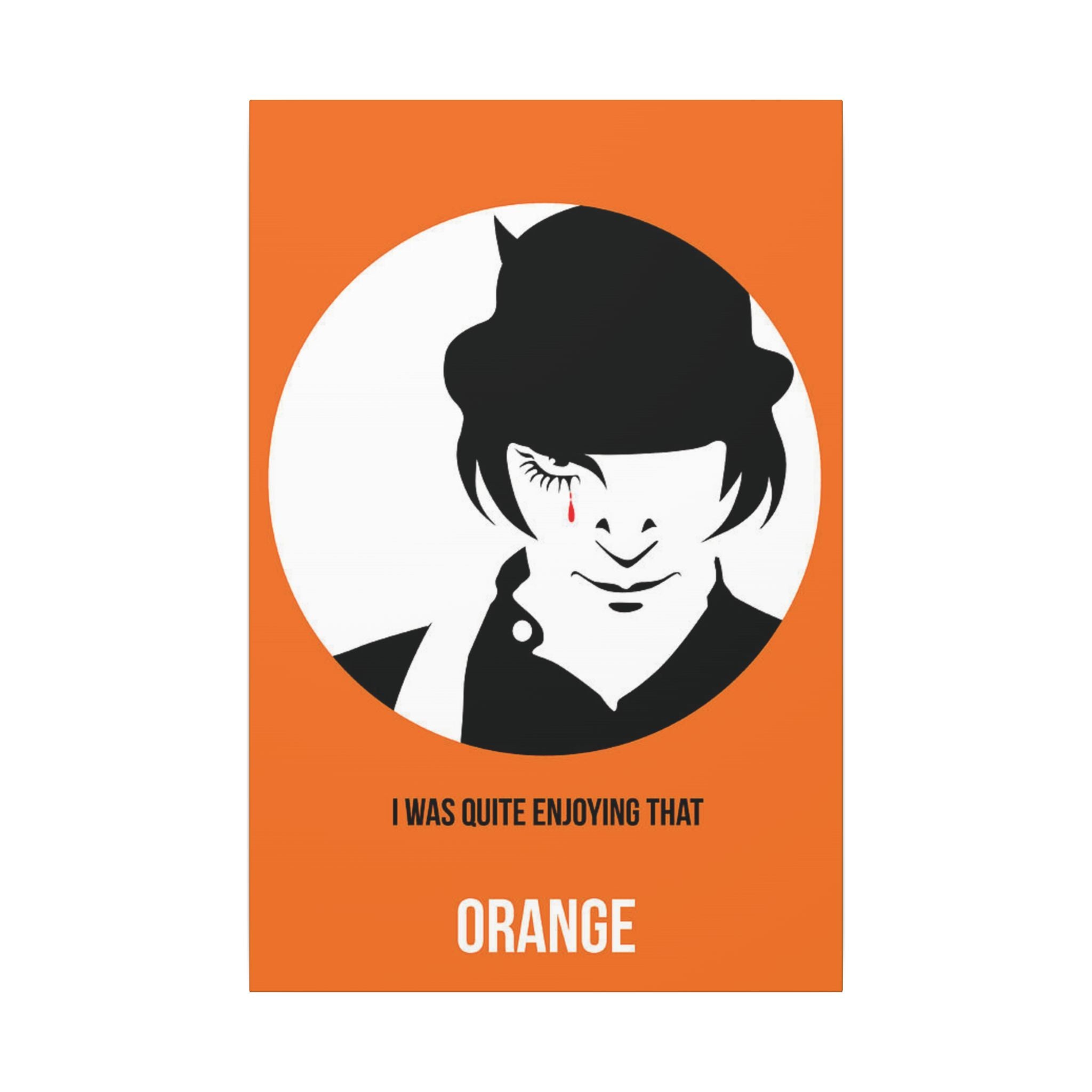 Clockwork Orange Minimalist Silhouette Canvas Wall Print