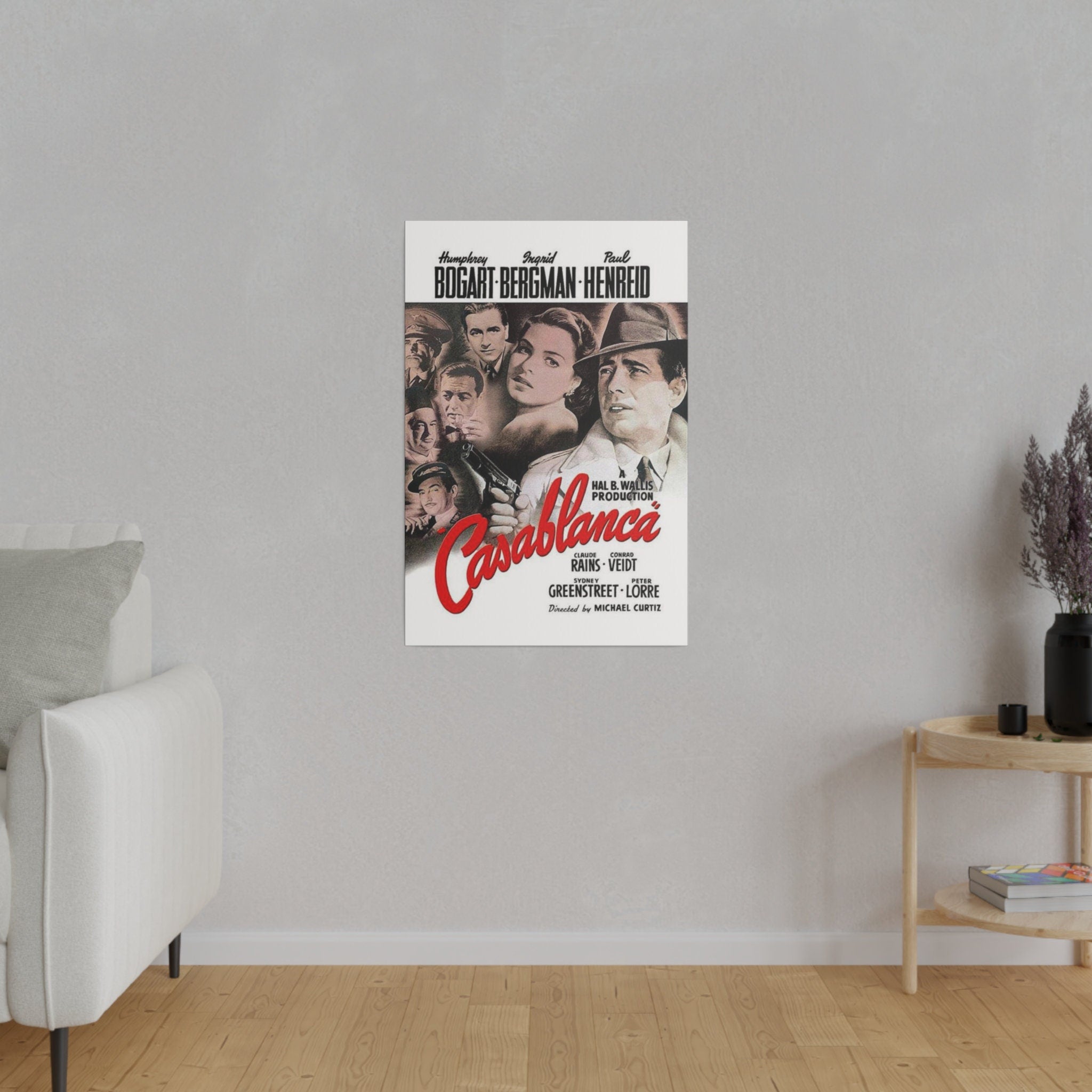 Casablanca Vintage Movie Poster Custom Canvas Wall Print