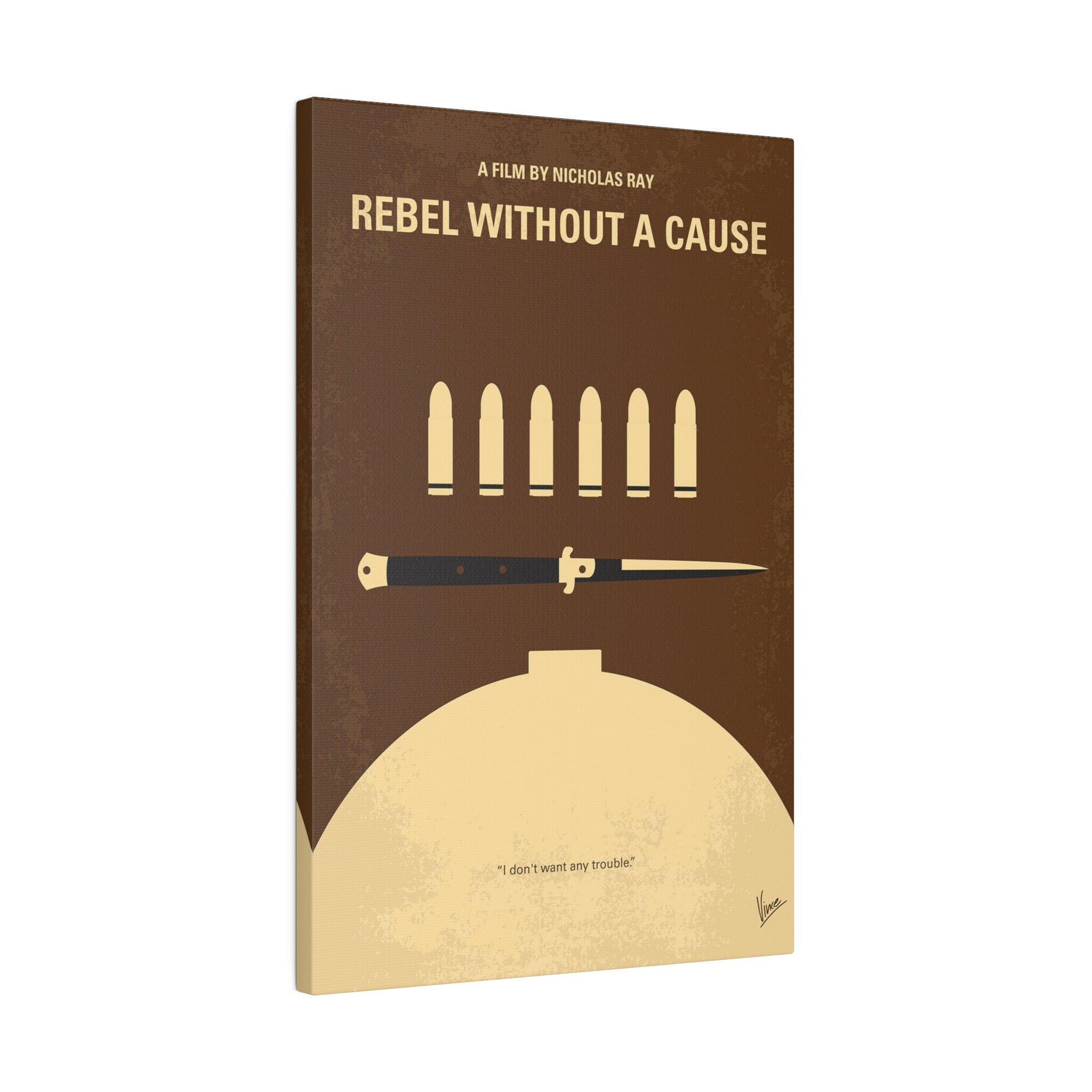 James Dean Rebel Without A Cause Minimalist Movie Poster Custom Canvas Wall Print