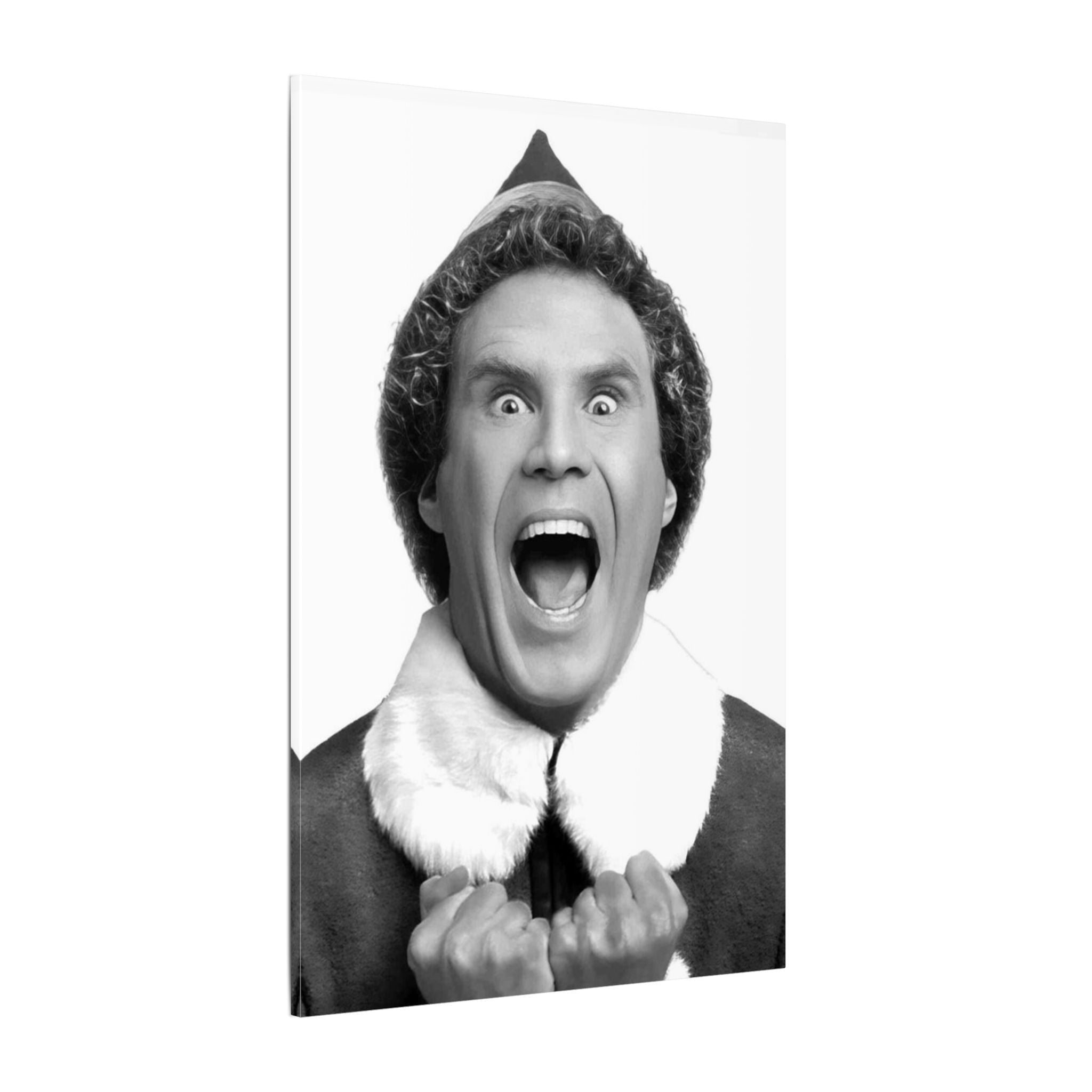 Elf Black and White Christmas Custom Canvas Wall Print
