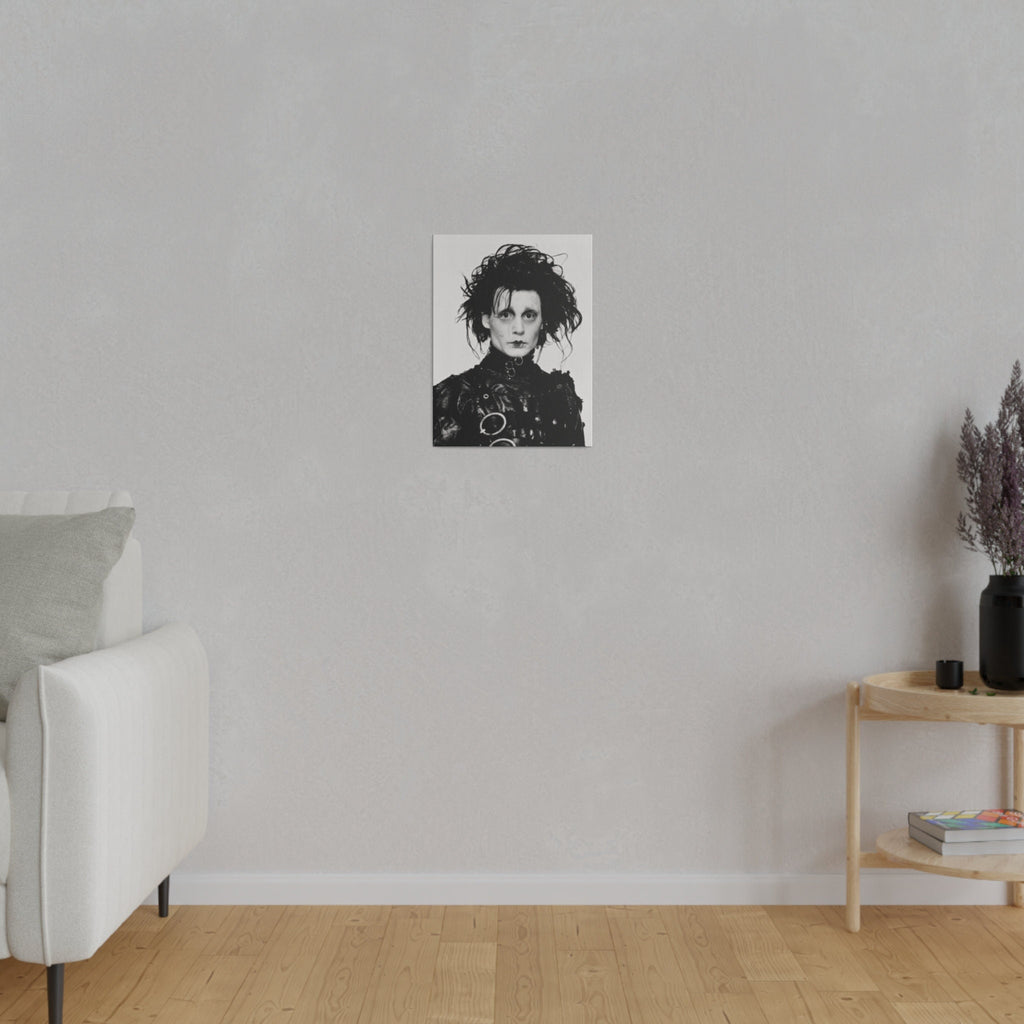 Edward Scissorhands B/W Photo Custom Canvas Wall Print
