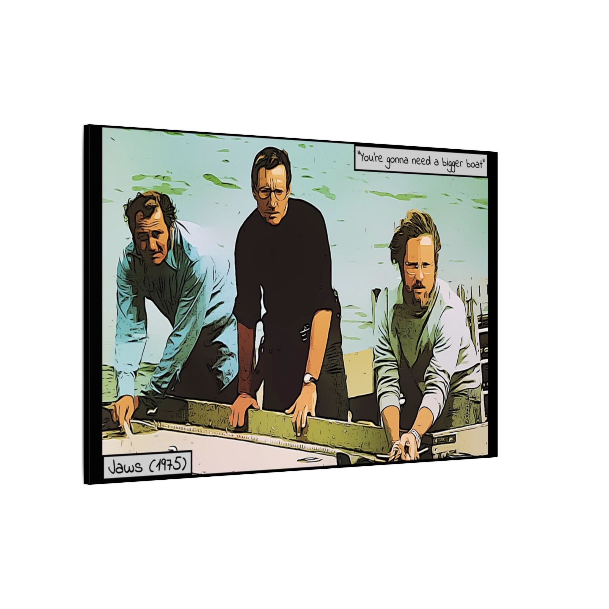 Jaws You're Gonna Need a Bigger Boat Comic Style Art Custom Canvas Wall Print