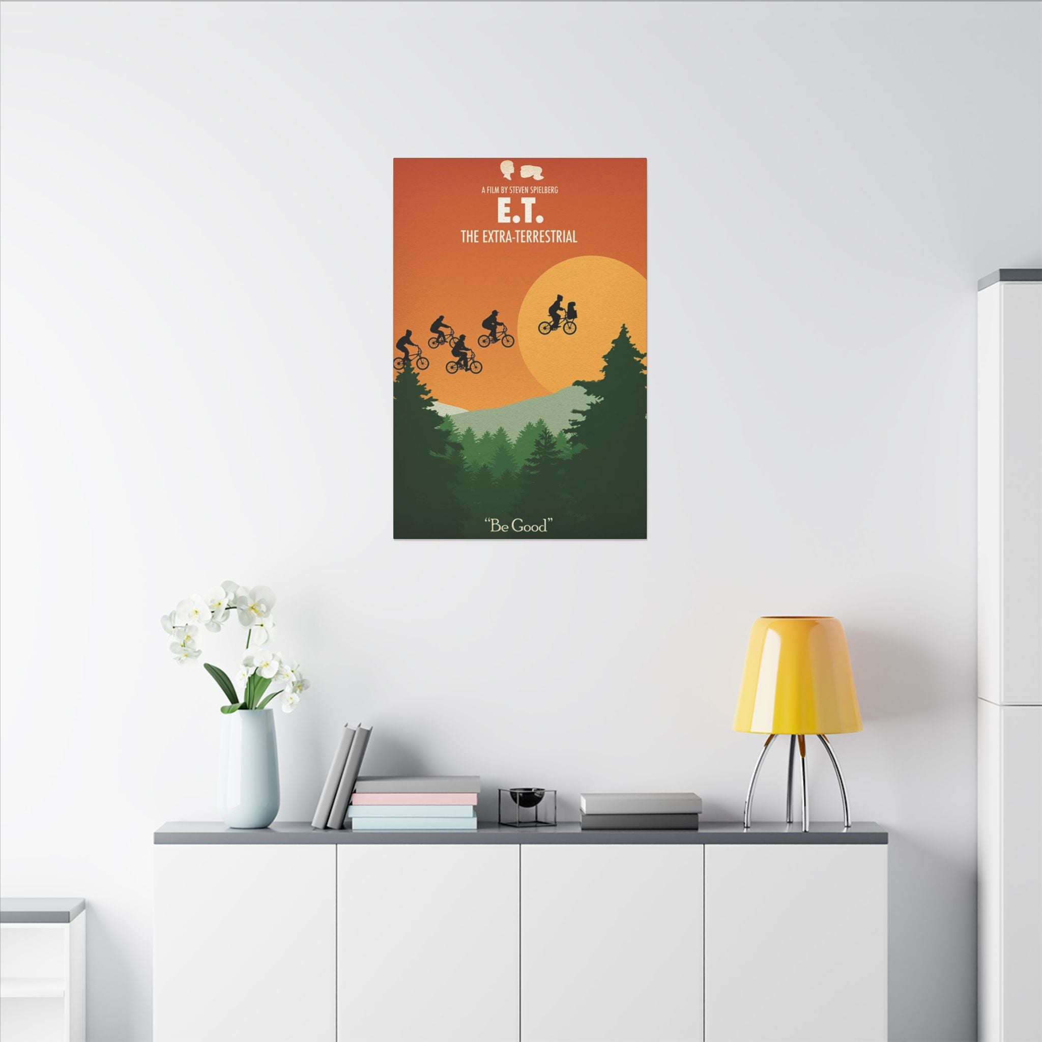 E.T. Minimalist Forest Sunset Poster Custom Canvas Wall Print