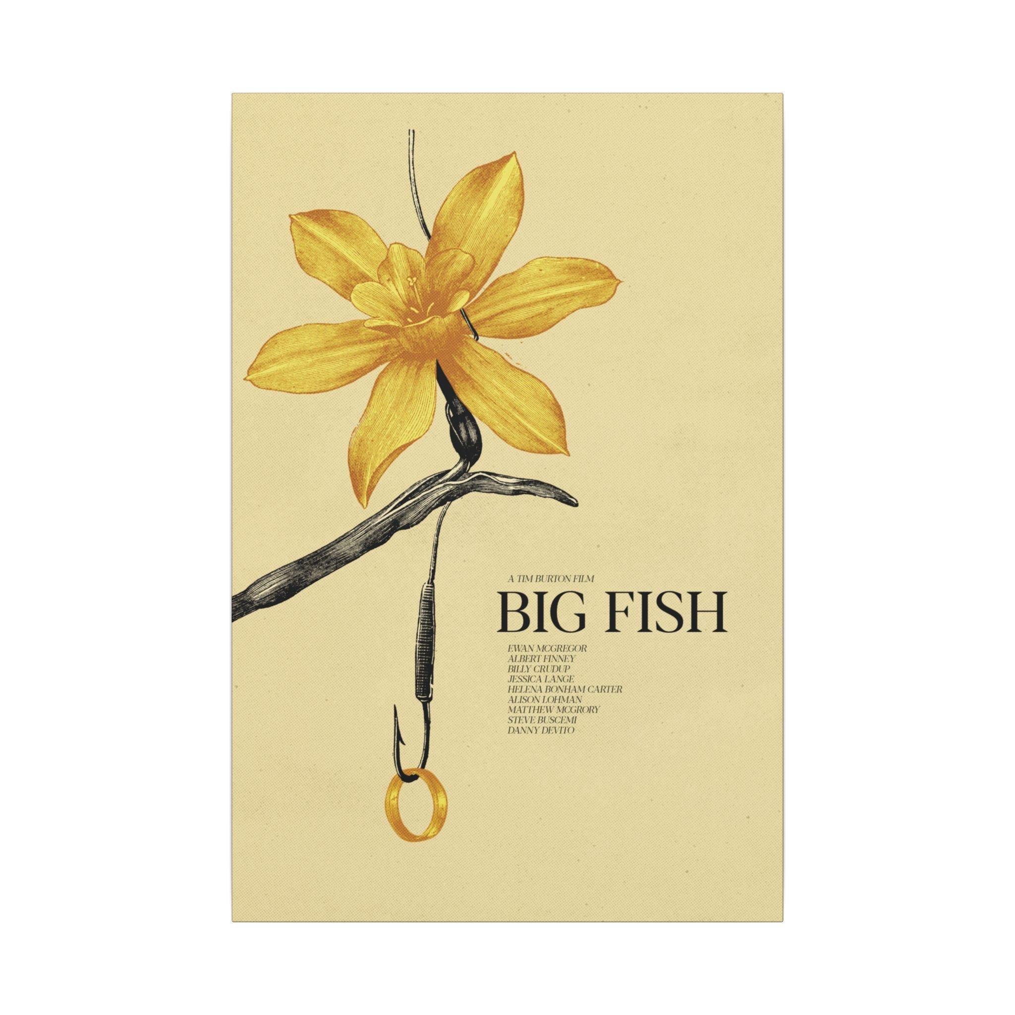 Big Fish Floral Illustrated Art Custom Canvas Wall Print