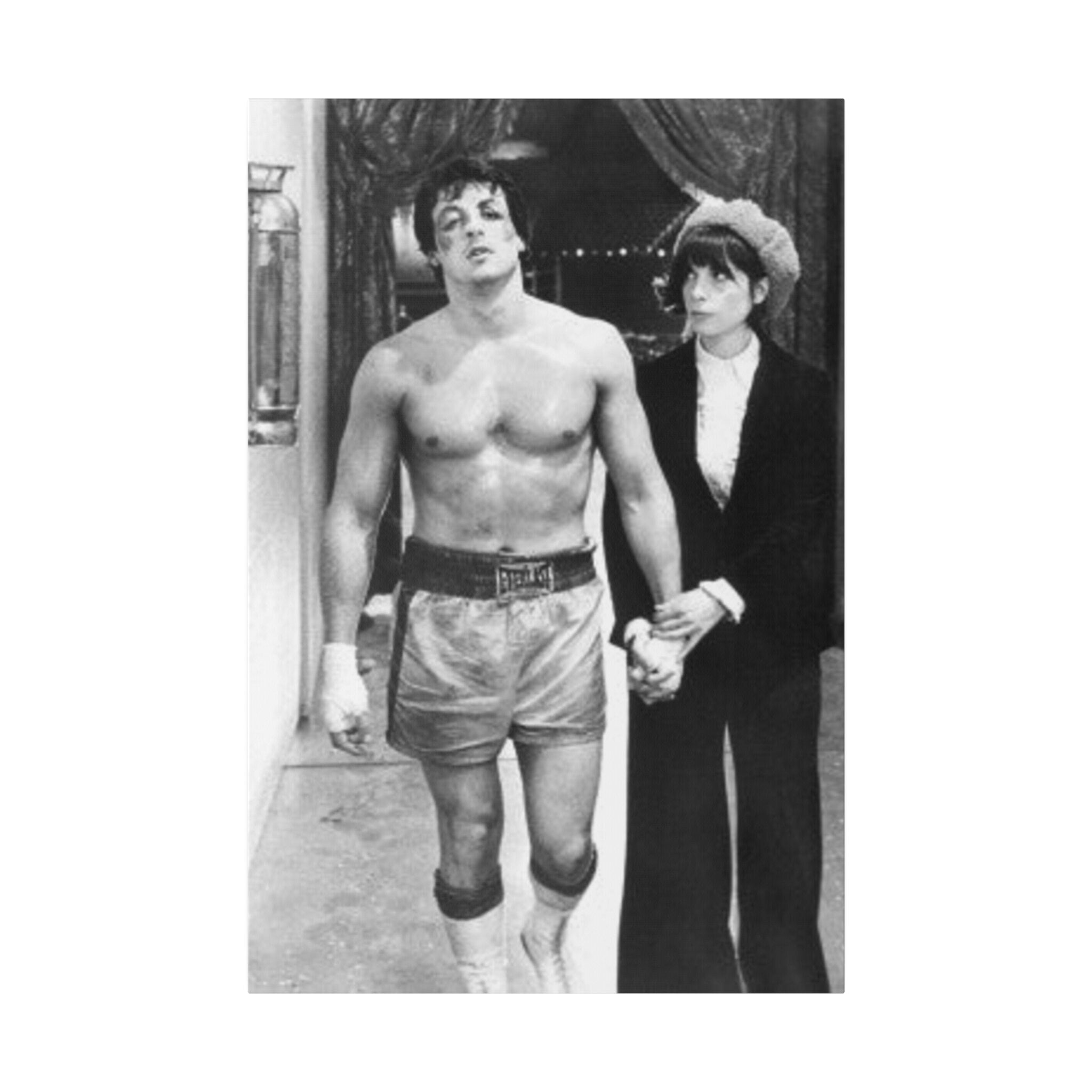 Rocky and Adrian B/W Custom Canvas Wall Print