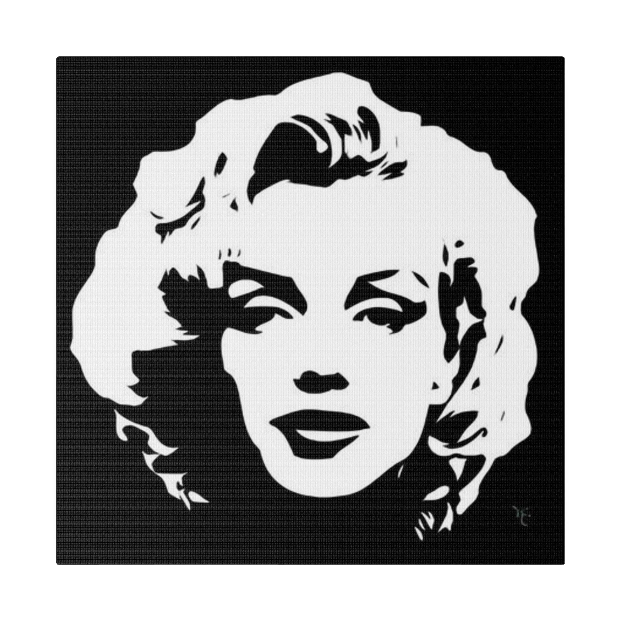 Marilyn Monroe B/W Silhouette Custom Canvas Wall Print