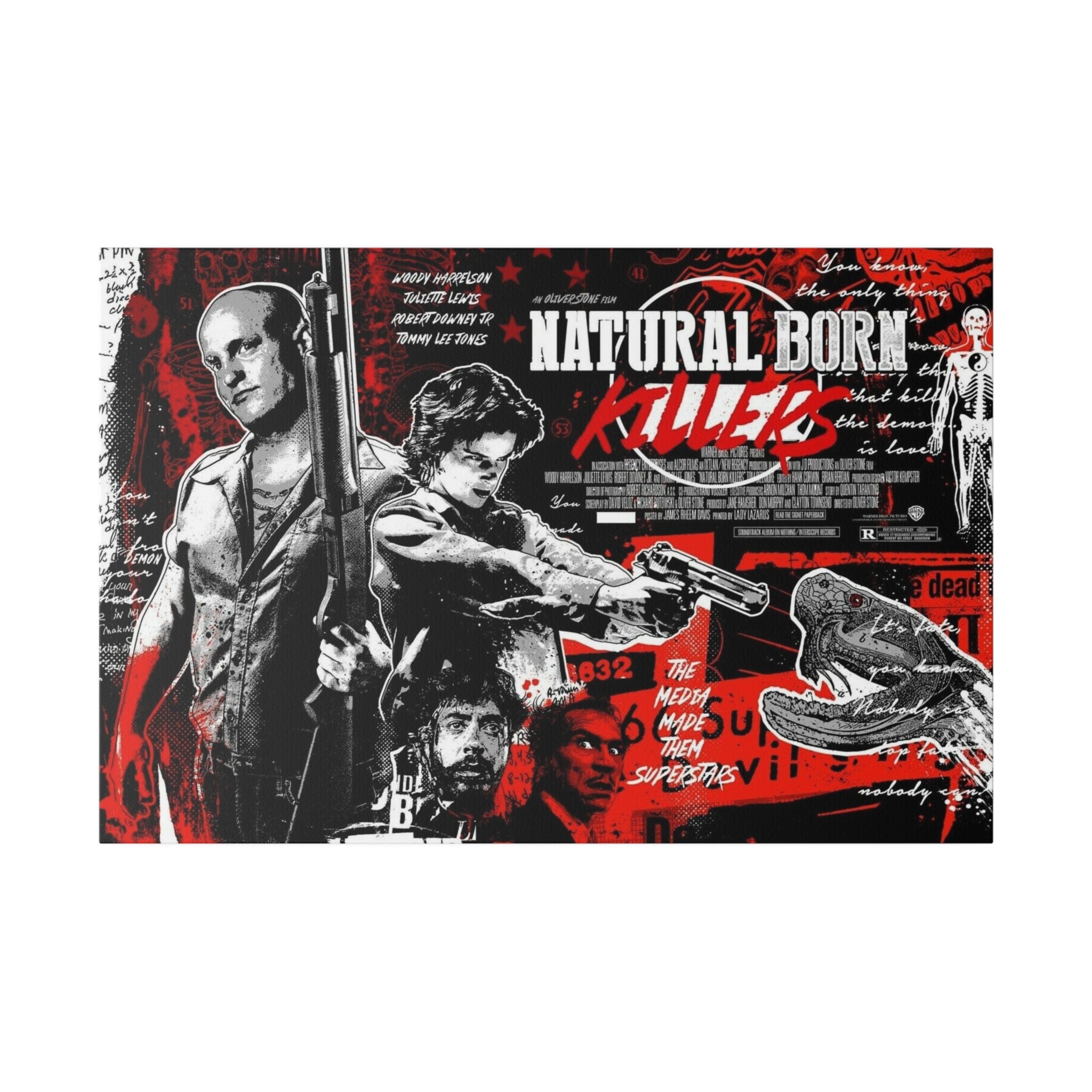 Natural Born Killers Abstract Animated Movie Poster Custom Canvas Wall Print