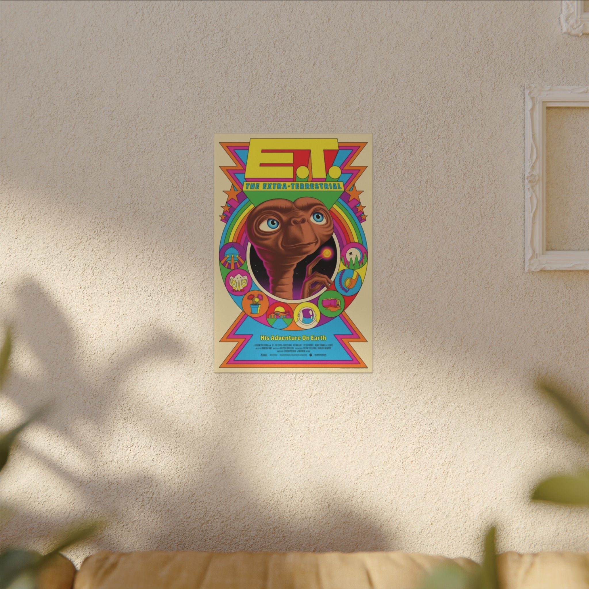 E.T. Retro Psychedelic Poster Custom Canvas Wall Print