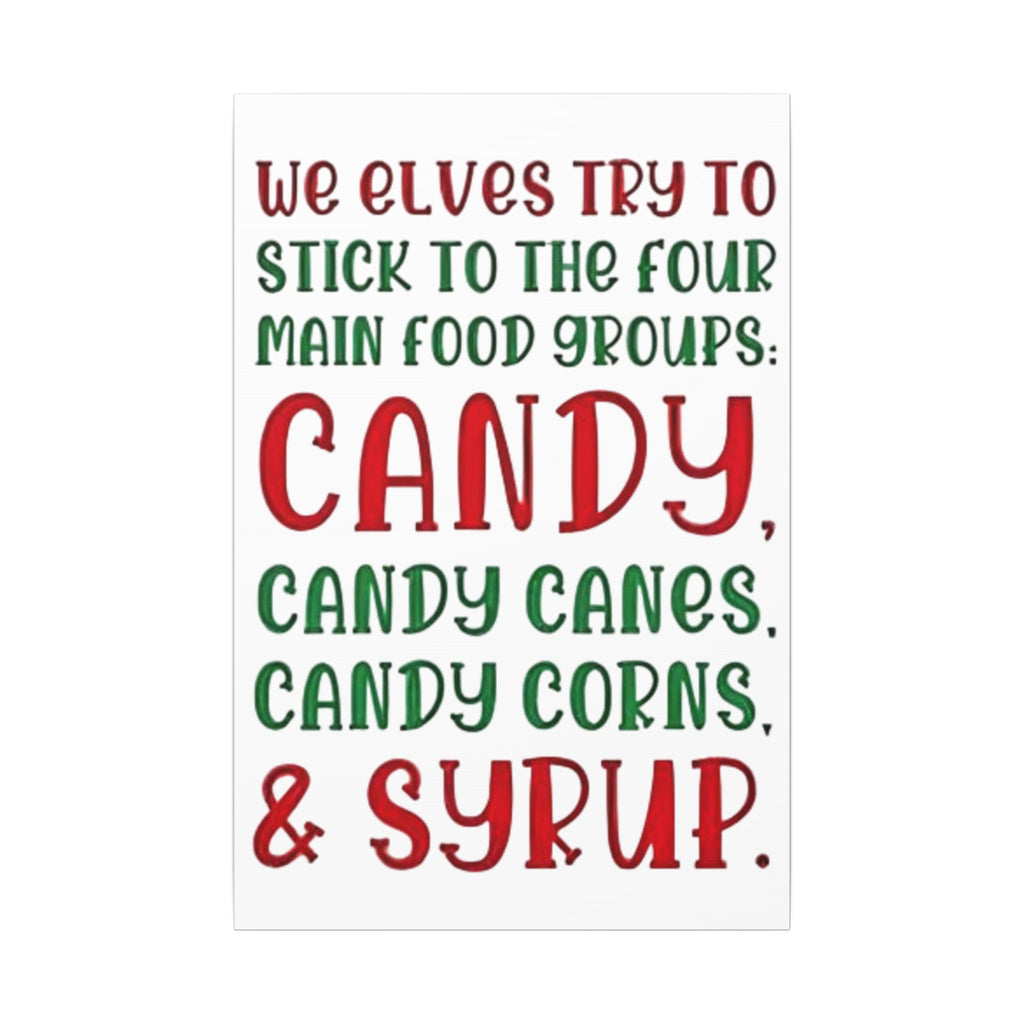 Elf Four Main Food Groups Custom Canvas Wall Print