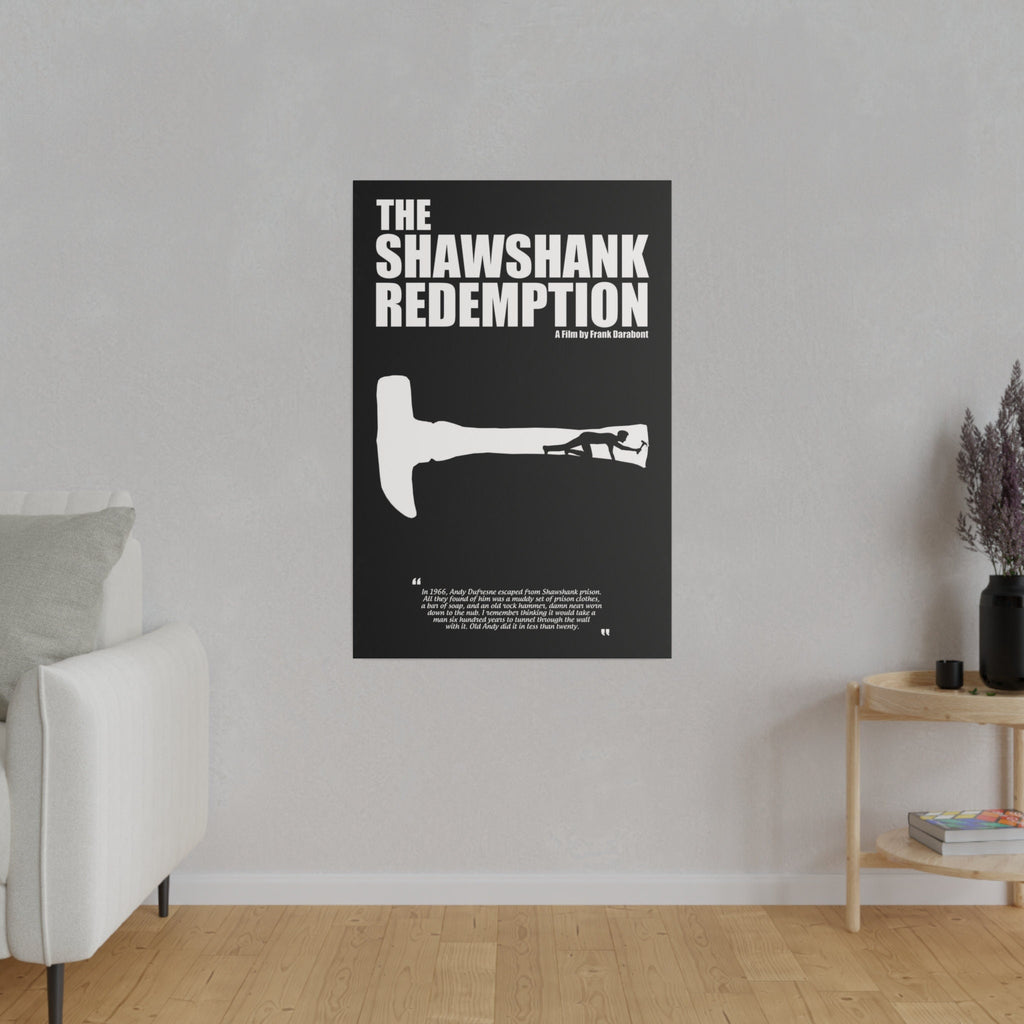 The Shawshank Redemption B/W Movie Poster Custom Canvas Wall Print