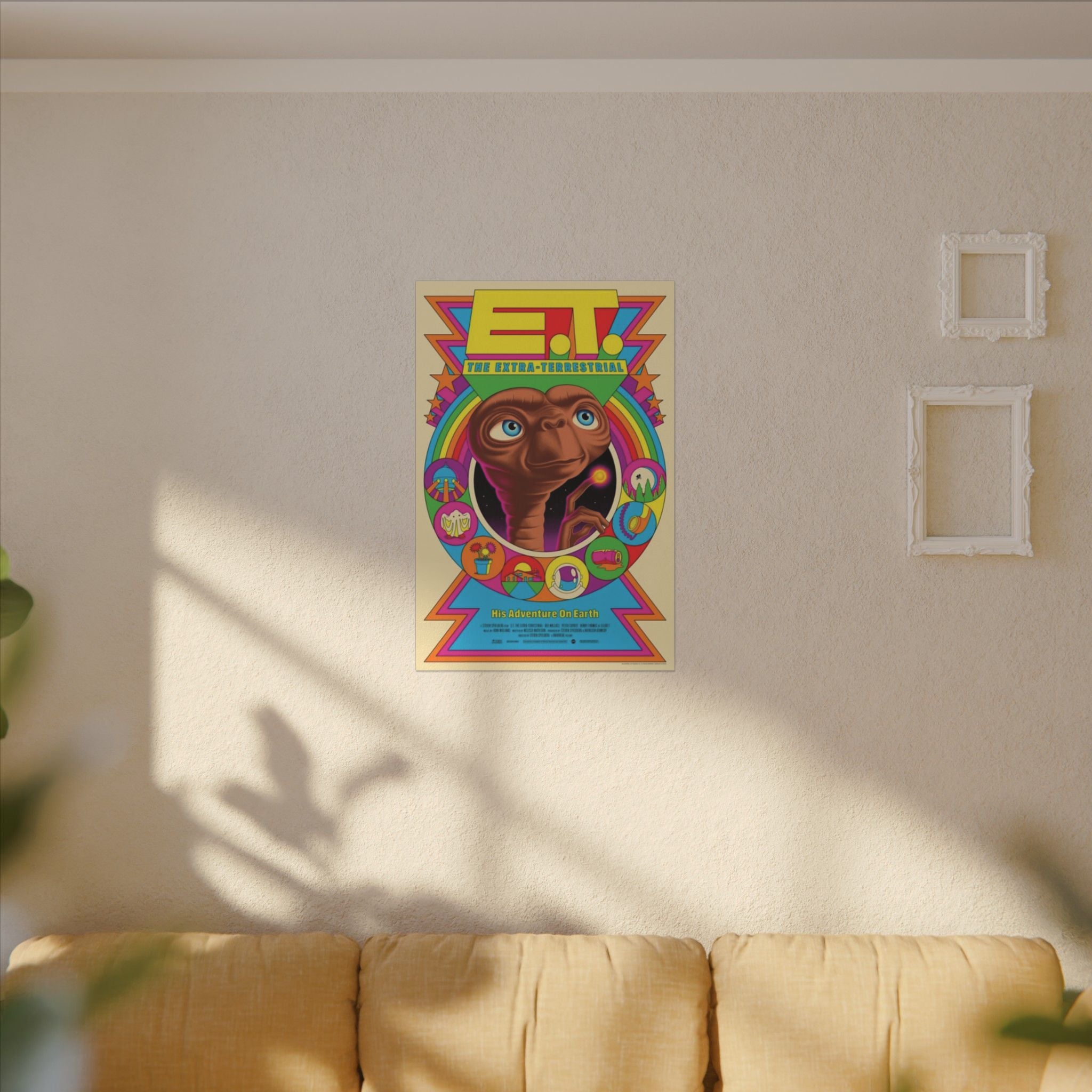E.T. Retro Psychedelic Poster Custom Canvas Wall Print