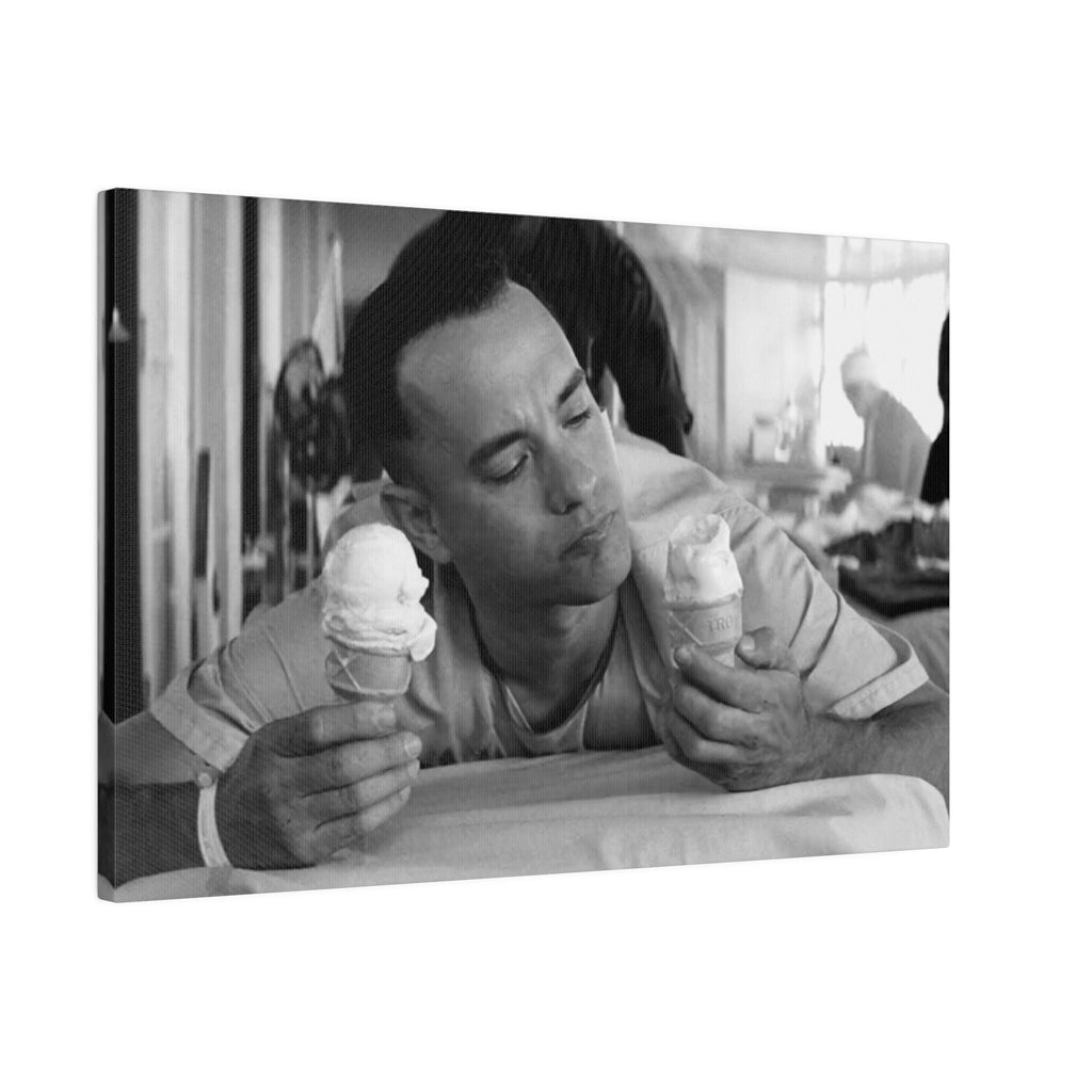 Forrest Gump Ice Cream B/W Custom Canvas Wall Print