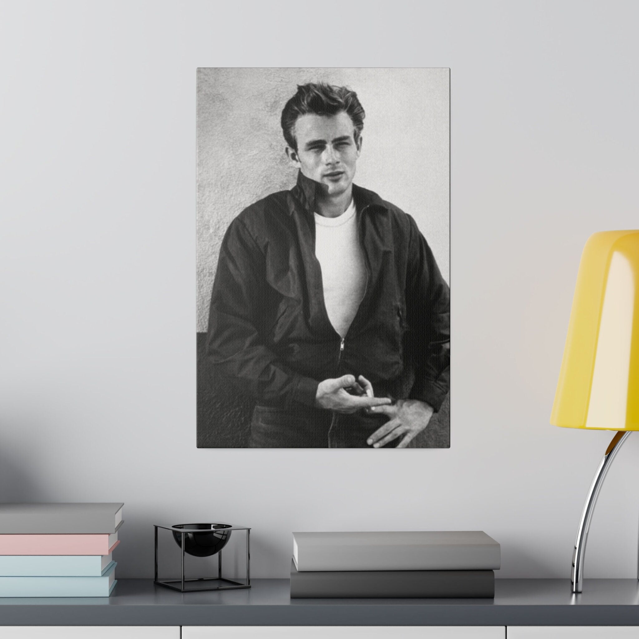 James Dean Rebel Without A Cause B/W Photo Custom Canvas Wall Print