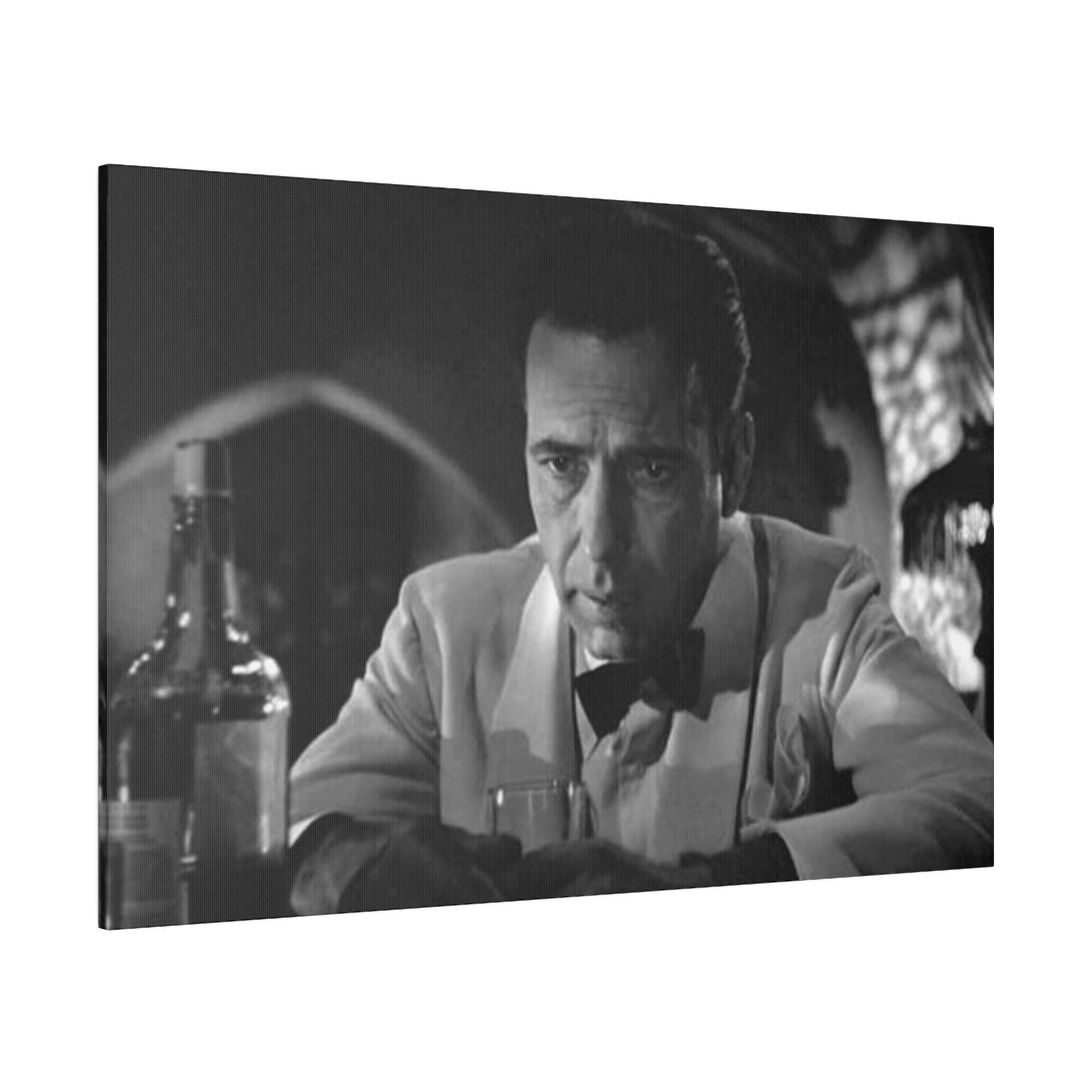 Casablanca Rick Humphrey Bogart B/W Custom Canvas Wall Print