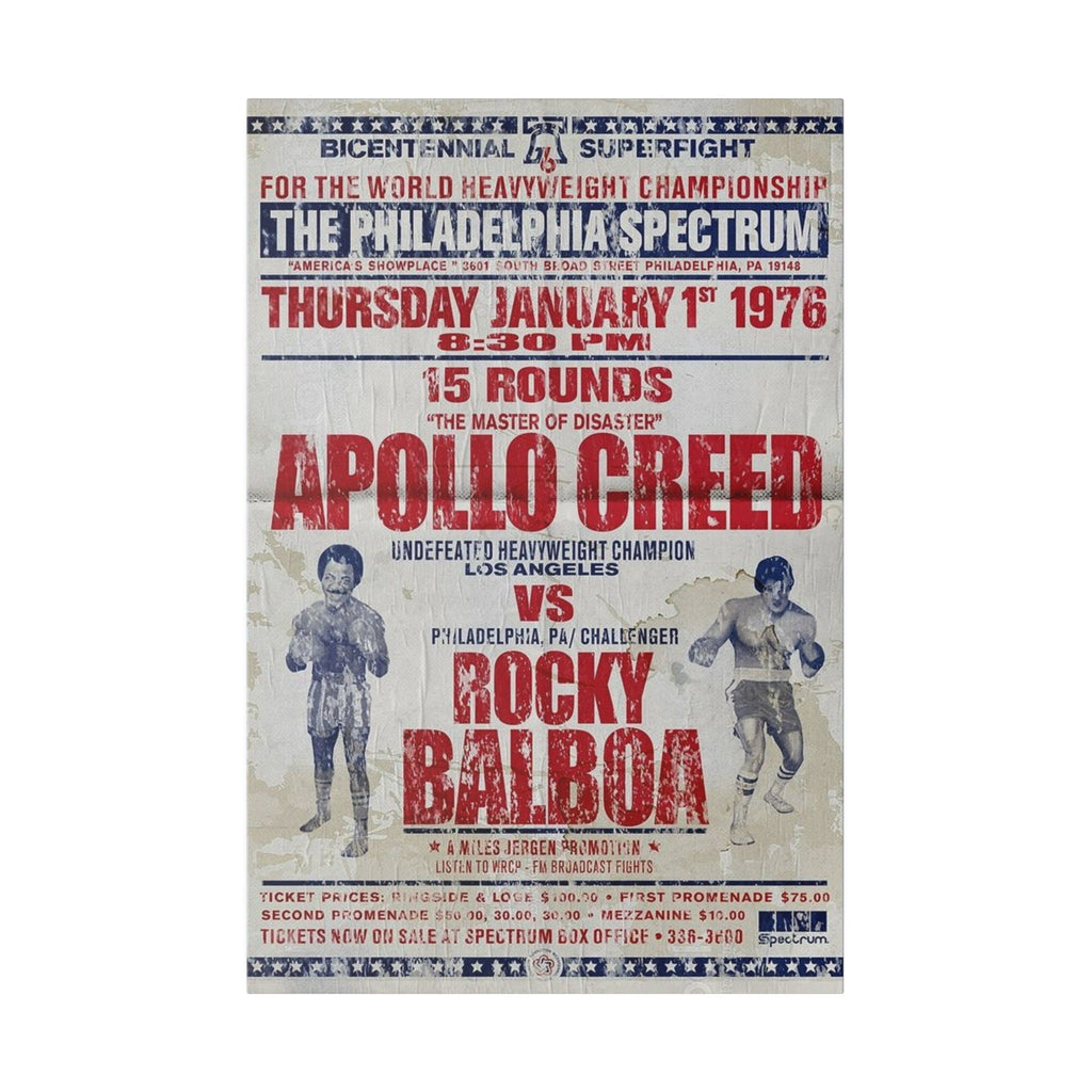 Rocky Vs. Apollo Fight Poster Custom Canvas Wall Print