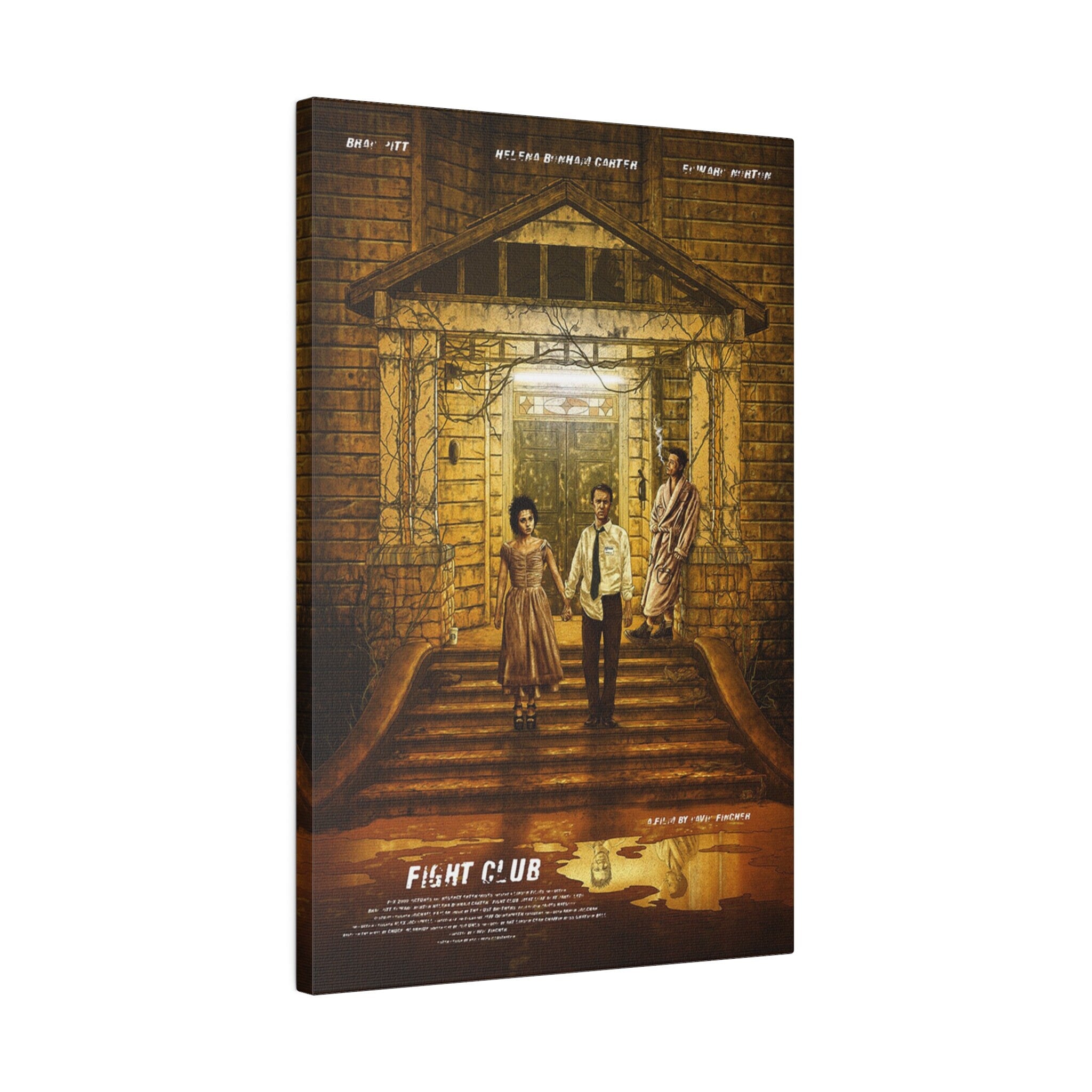Fight Club Animated Movie Poster Custom Canvas Wall Print